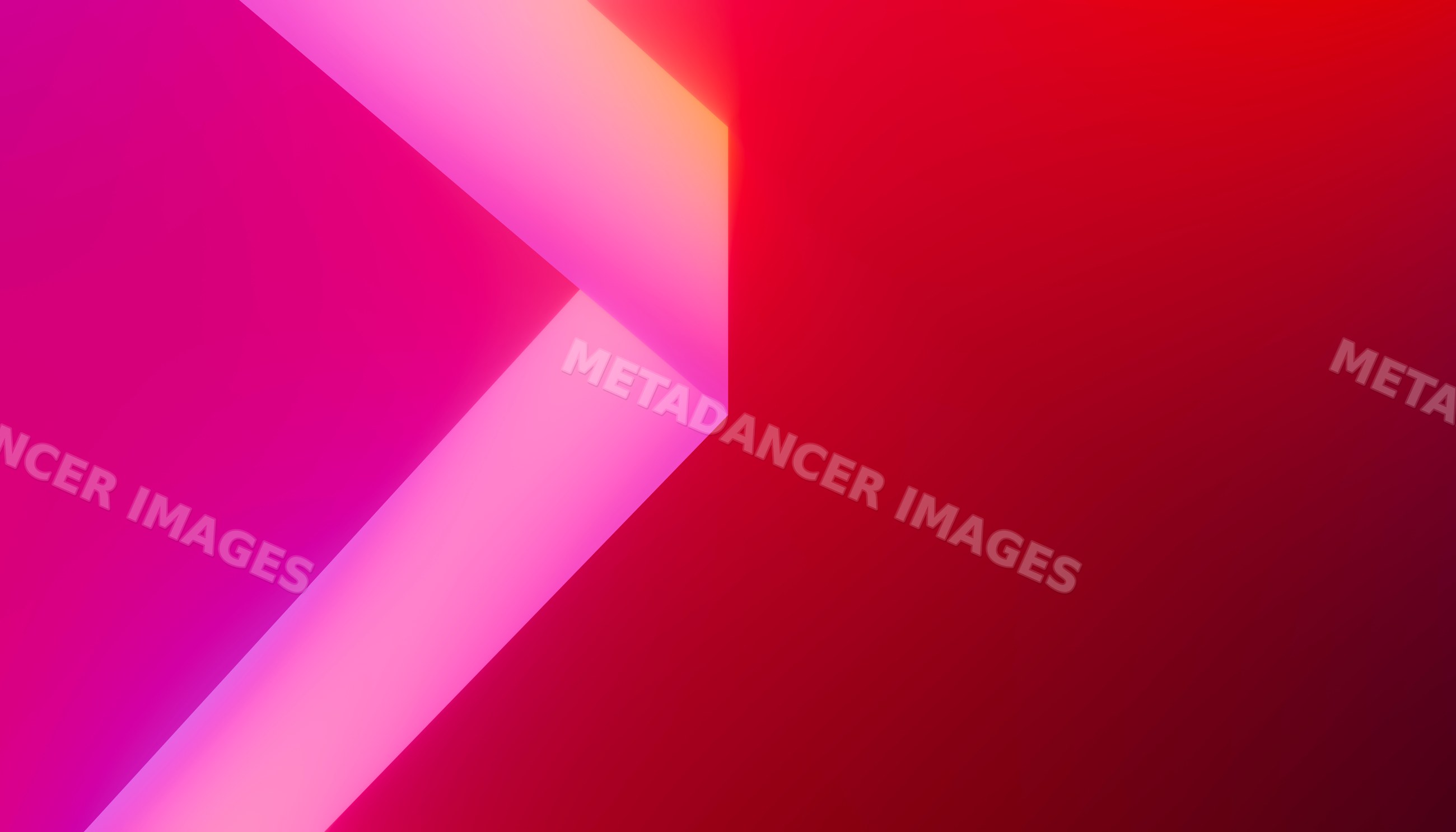 Abstract colorful geometric shape with gradient lighting on red
