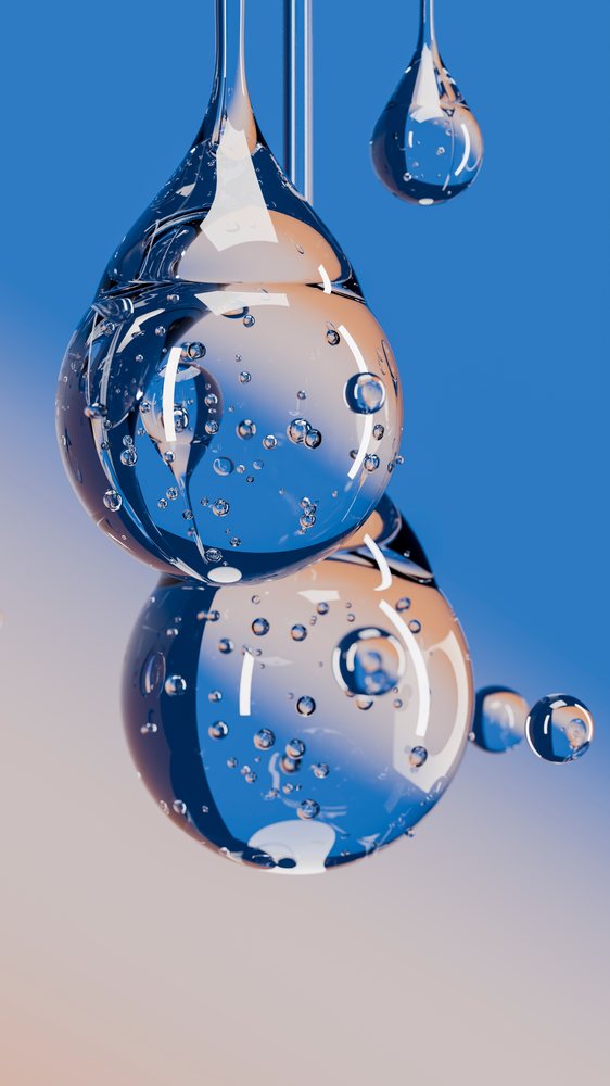 Close-up of water droplets suspended