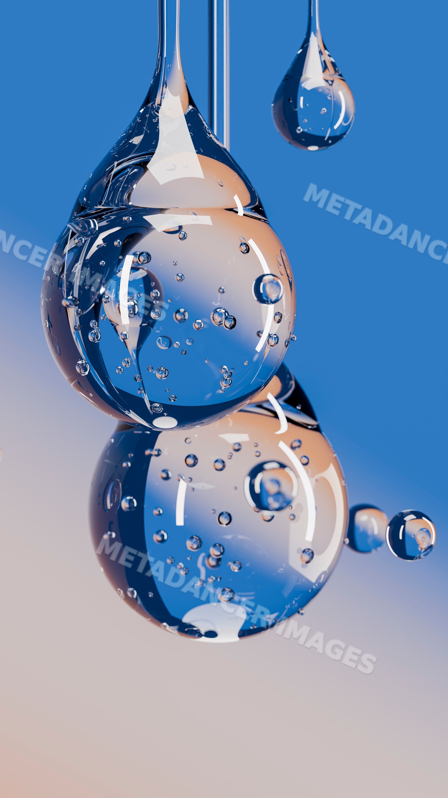 Close-up of water droplets suspended