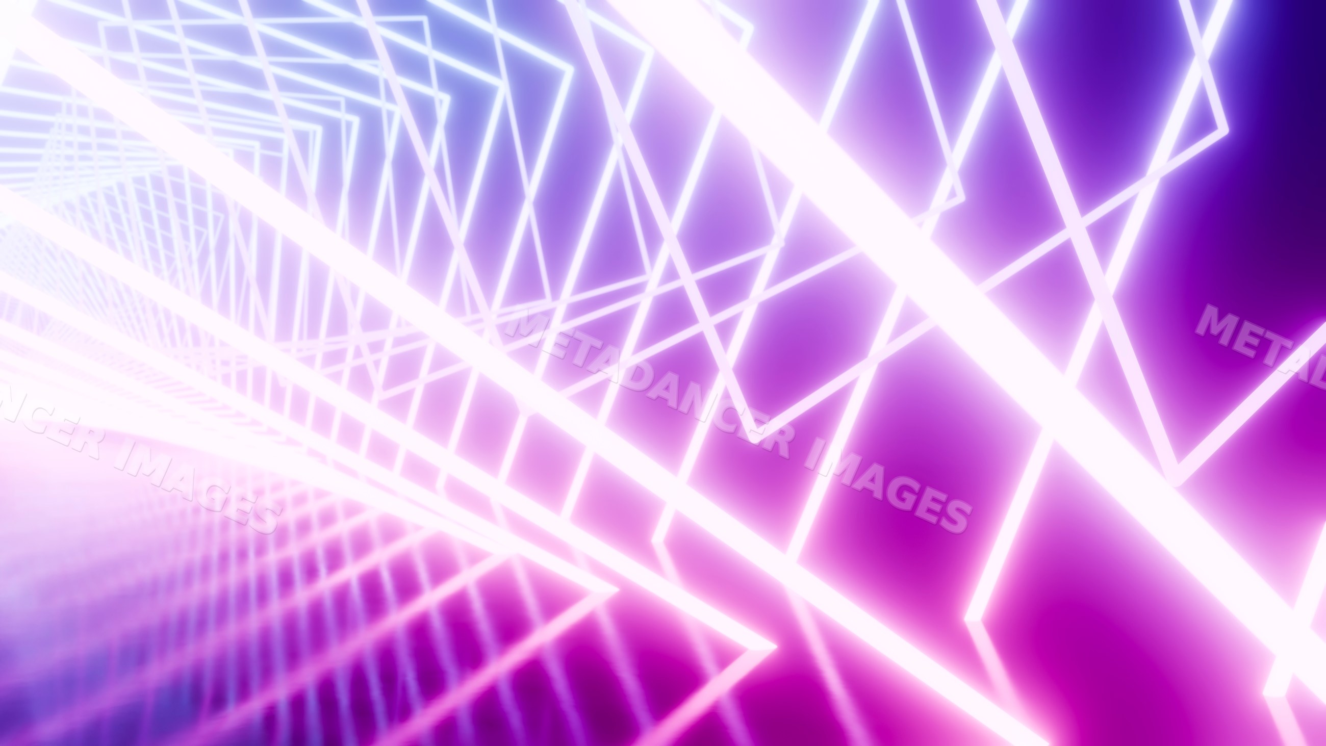 Glowing pink and purple geometric light beams