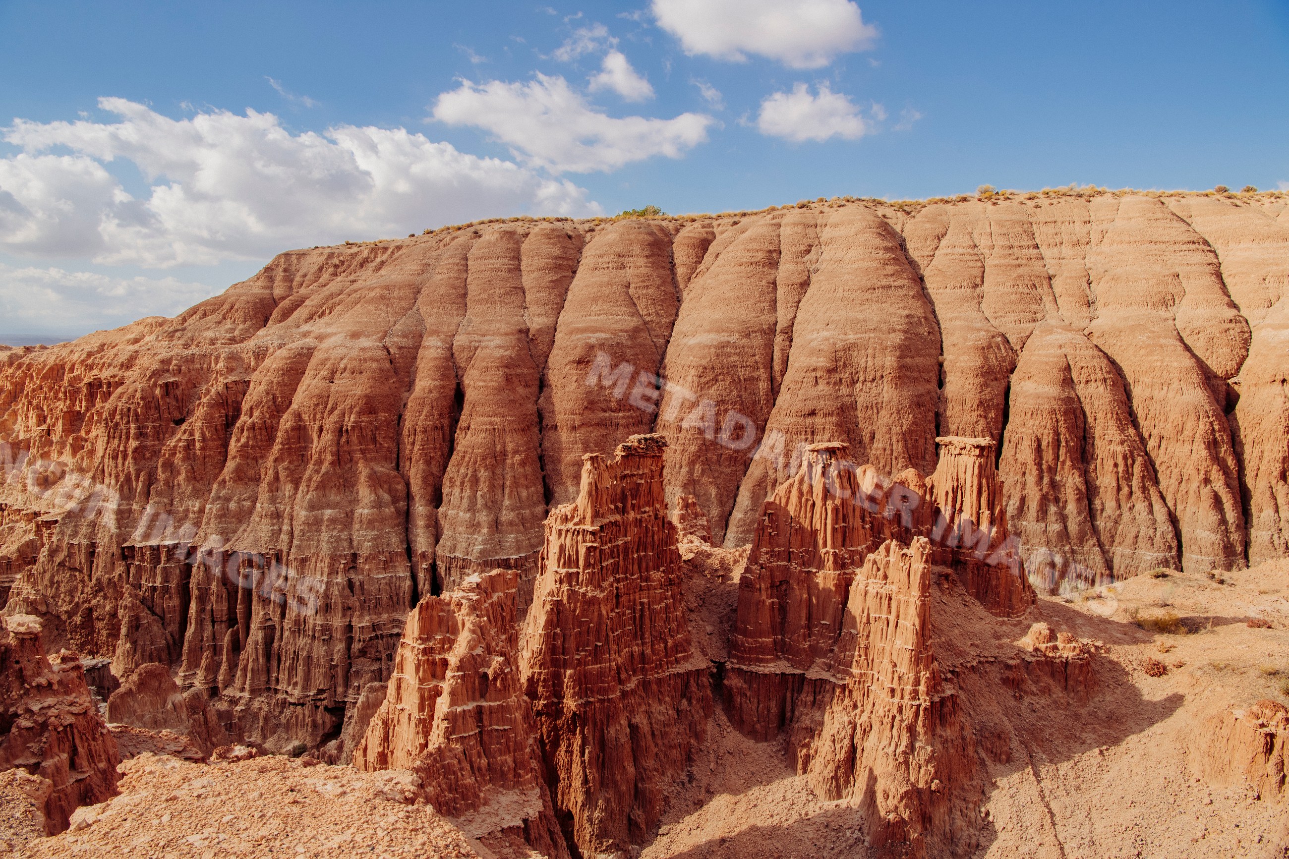 Rock formations at Cathedral Gorge State Park in a park
