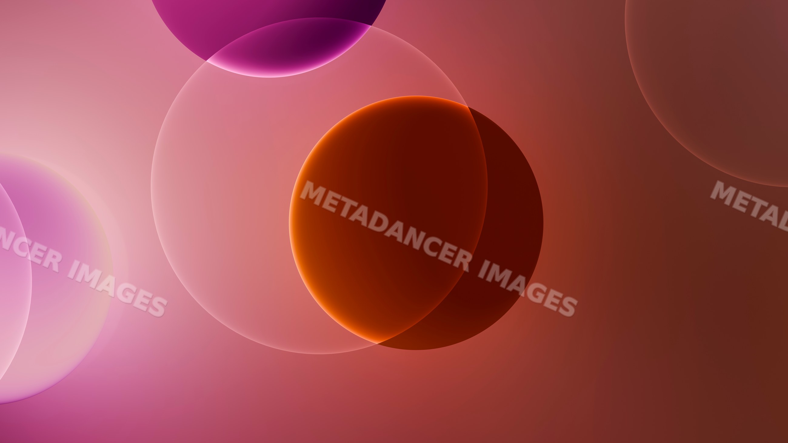 Colorful translucent overlapping bubbles in abstract digital art