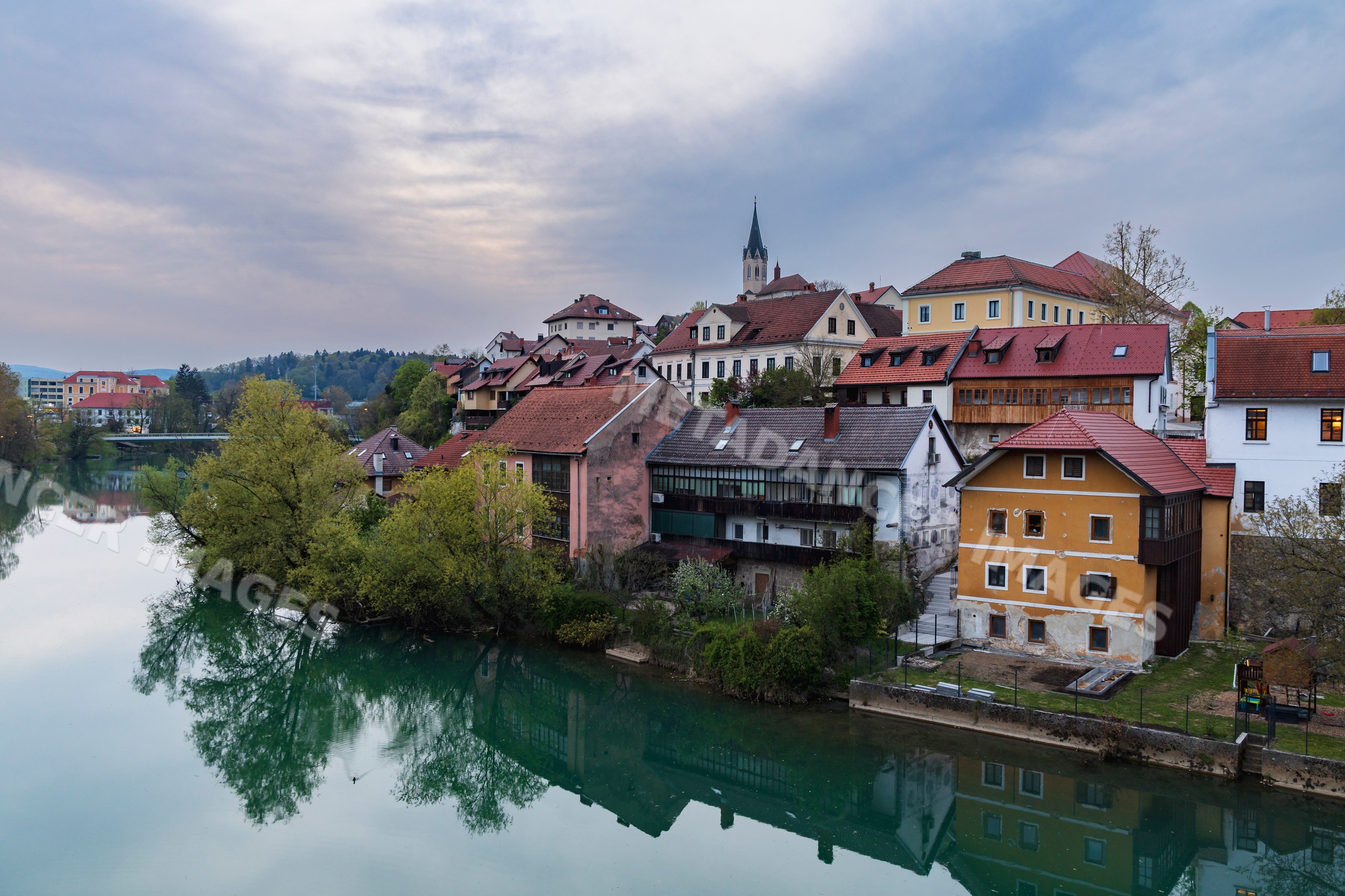 River krka flowing through novo mesto
