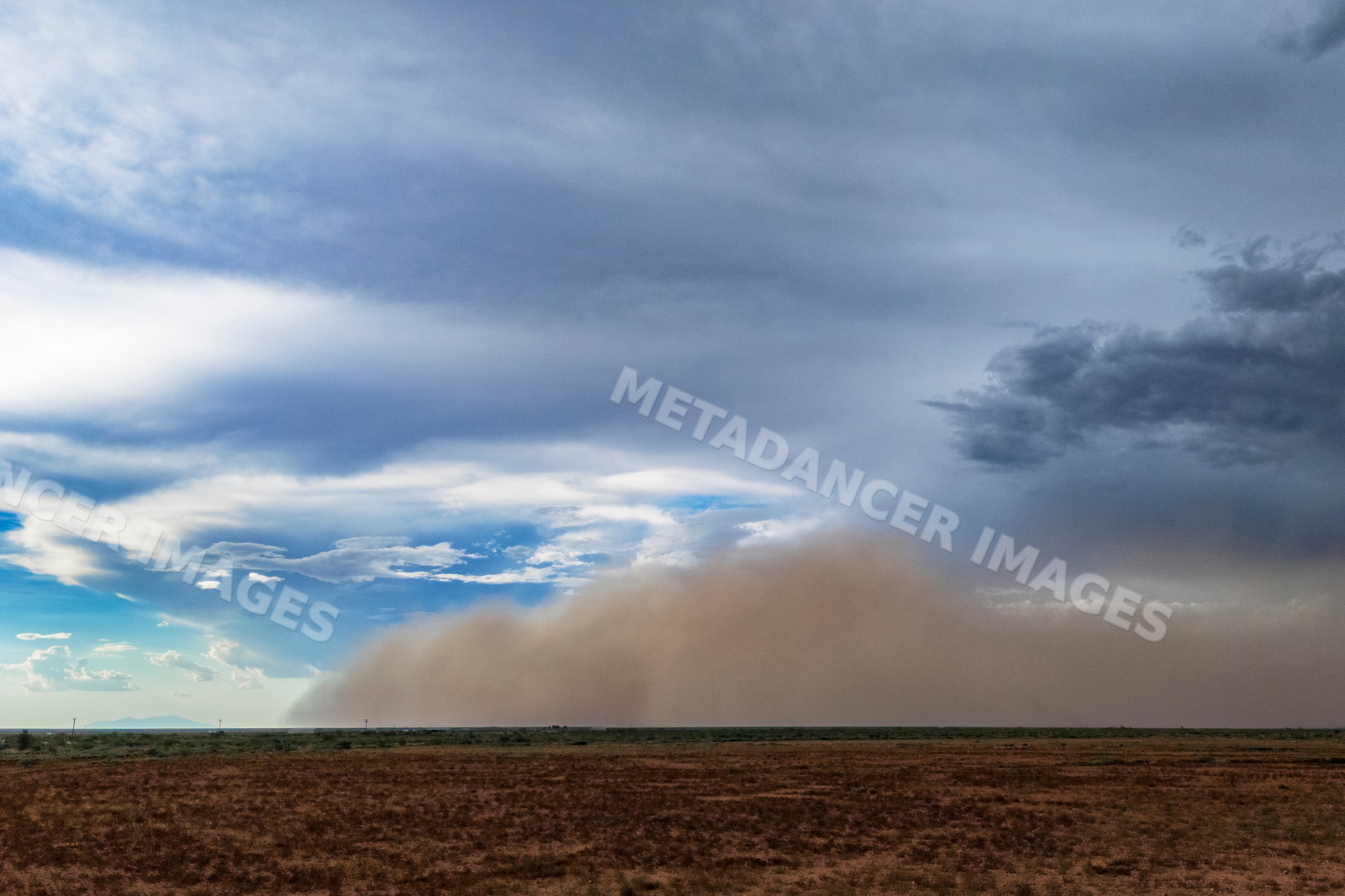 Haboob Dust Storm rolling across rodeo Arizona landscape
