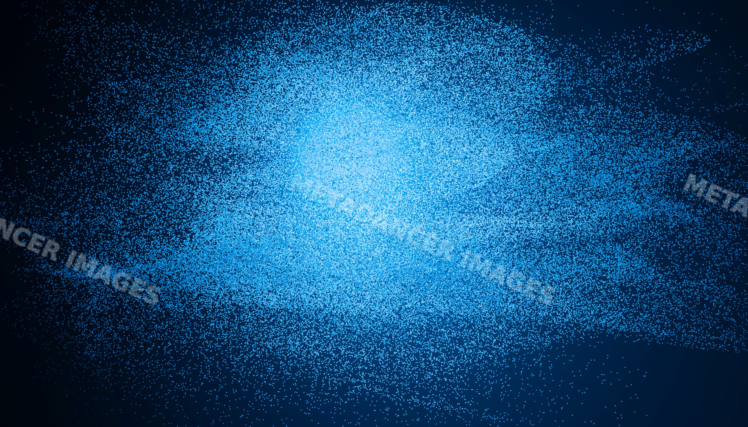 Digital blue particles scattered abstract background with glowing