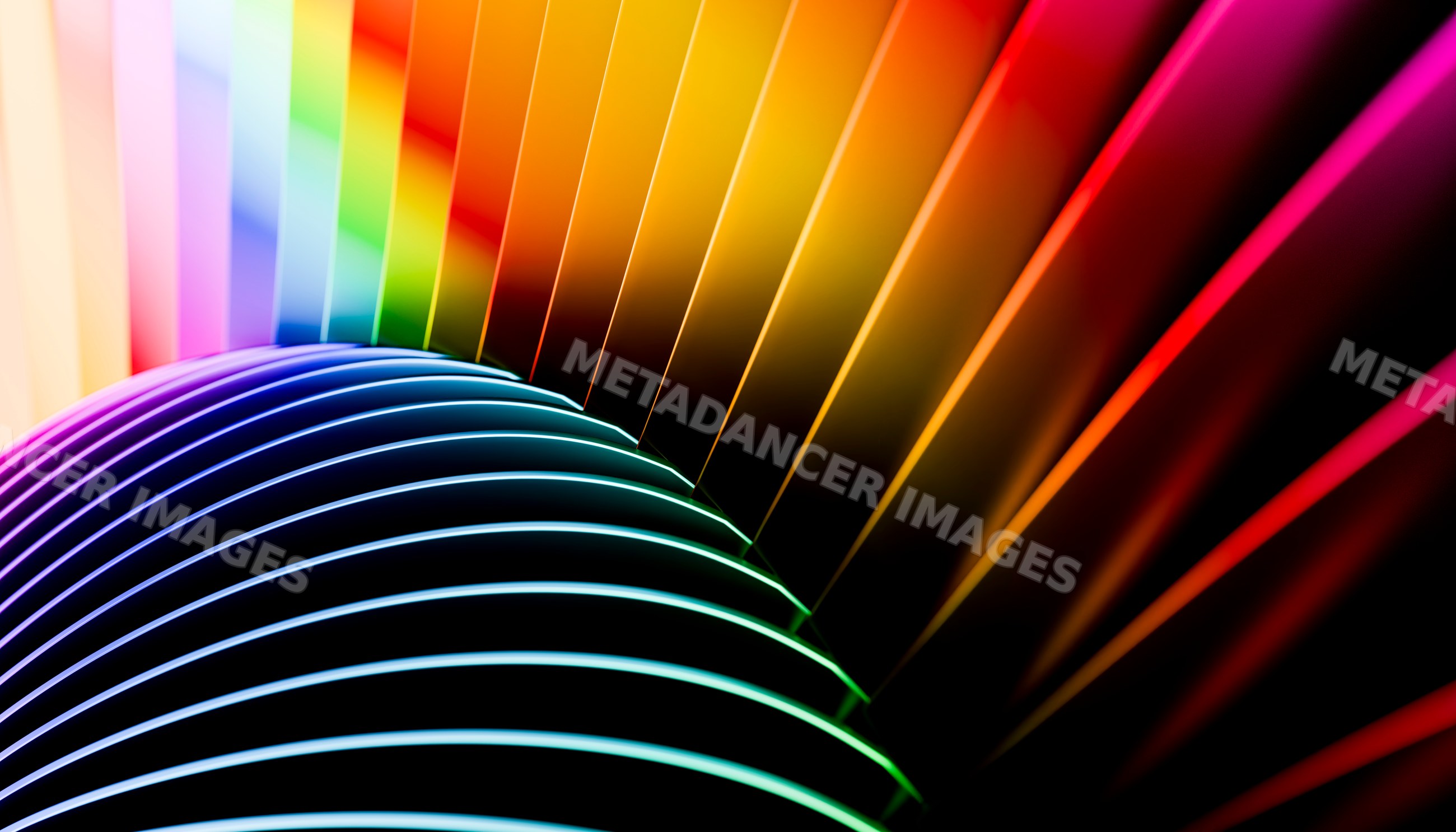 Abstract colorful curved lines with vibrant gradient and glowing