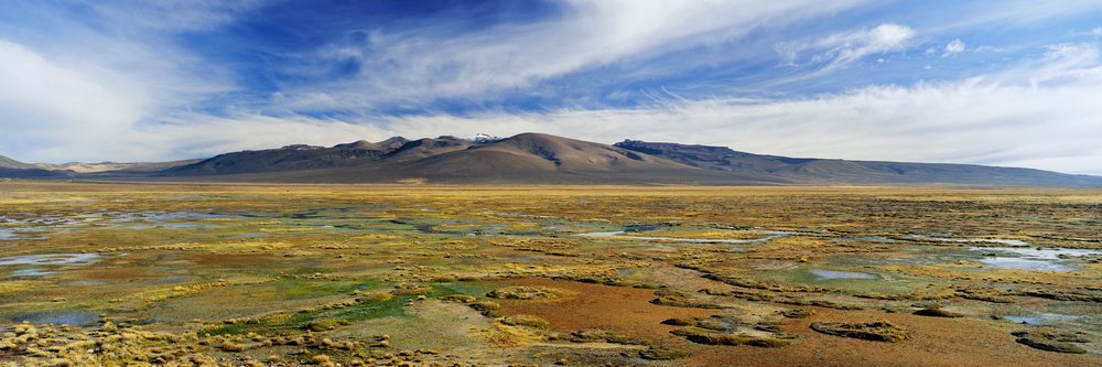 Grassland and mountains at salinas aguada blanca national reserva