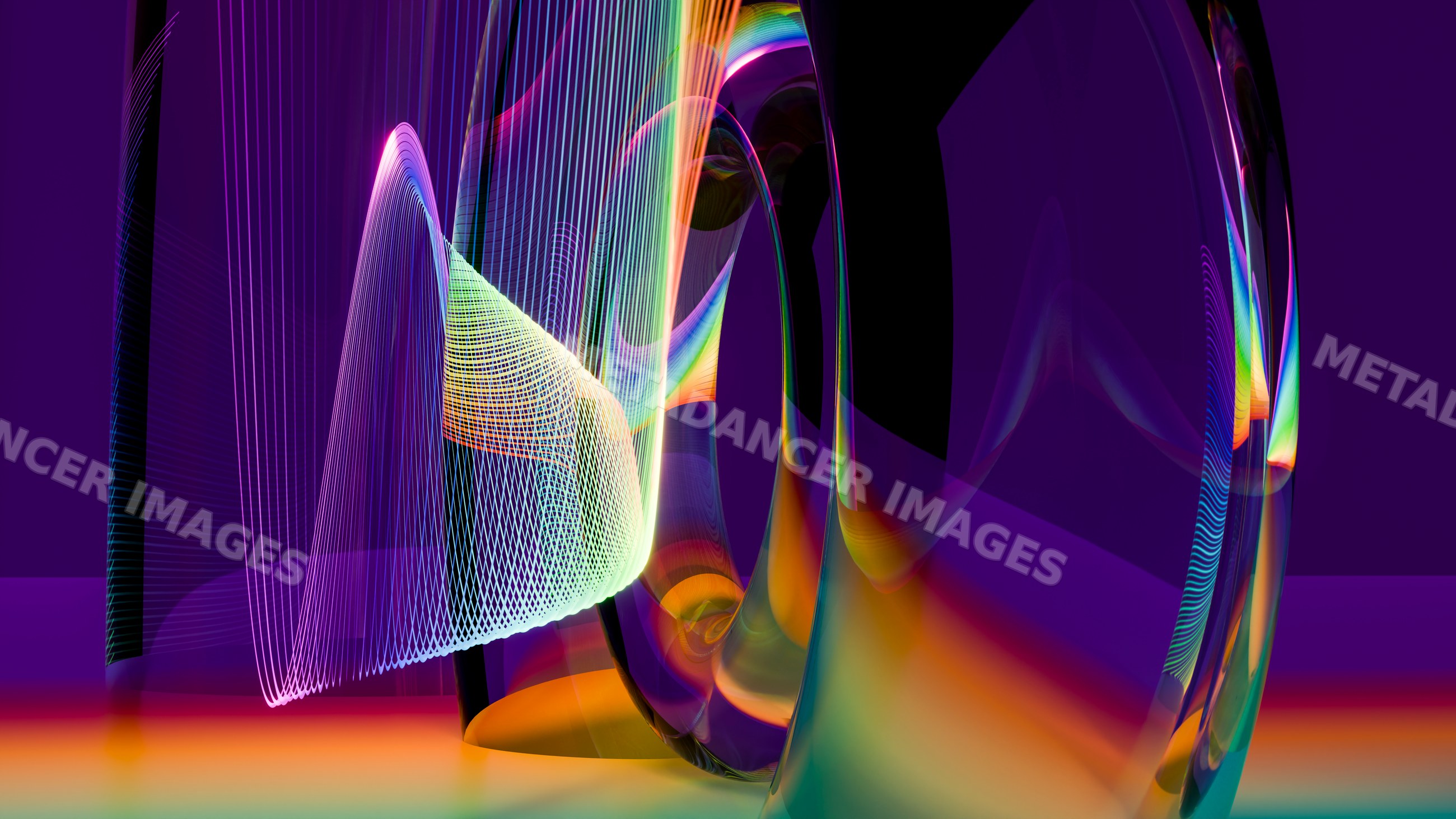 Colorful abstract digital art with vibrant light trails and fluid