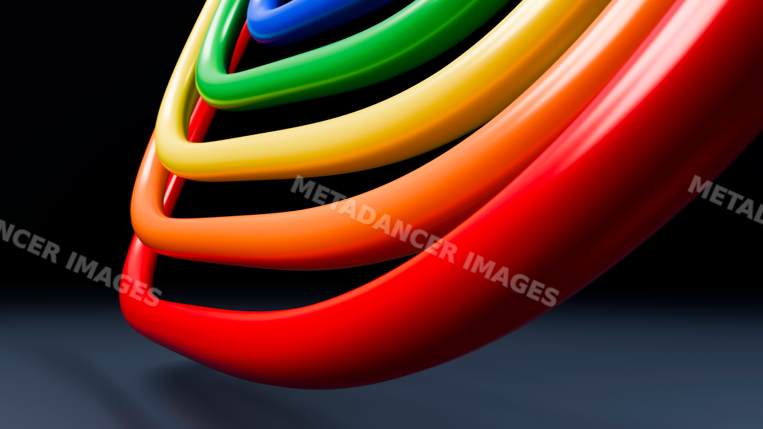 Colorful 3d concentric rings digital abstract illustration
