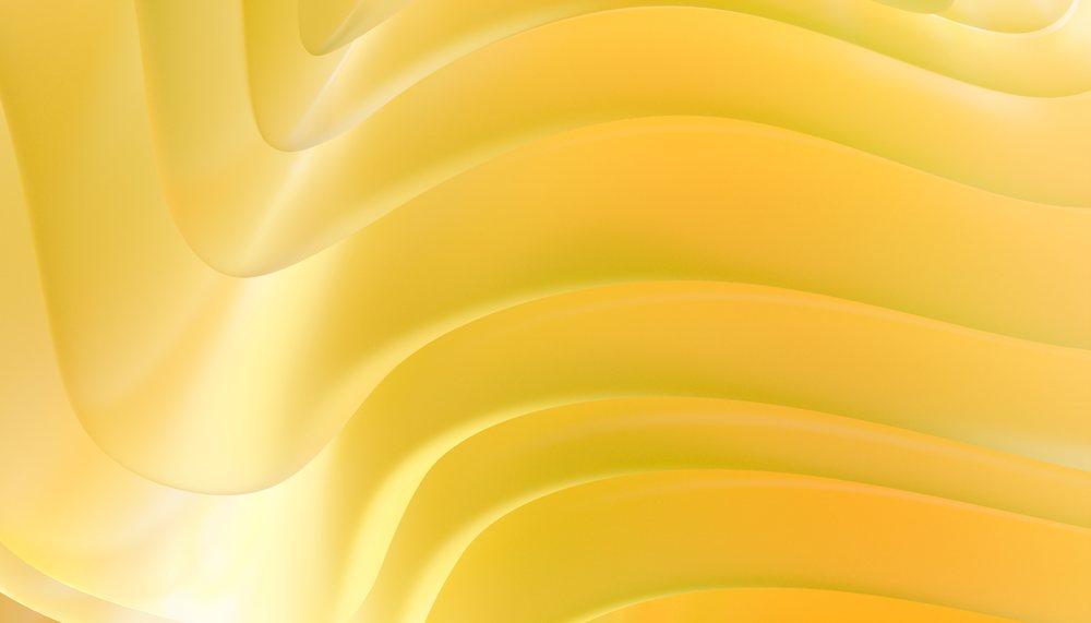 Abstract yellow wave pattern with smooth curved layers and flowing