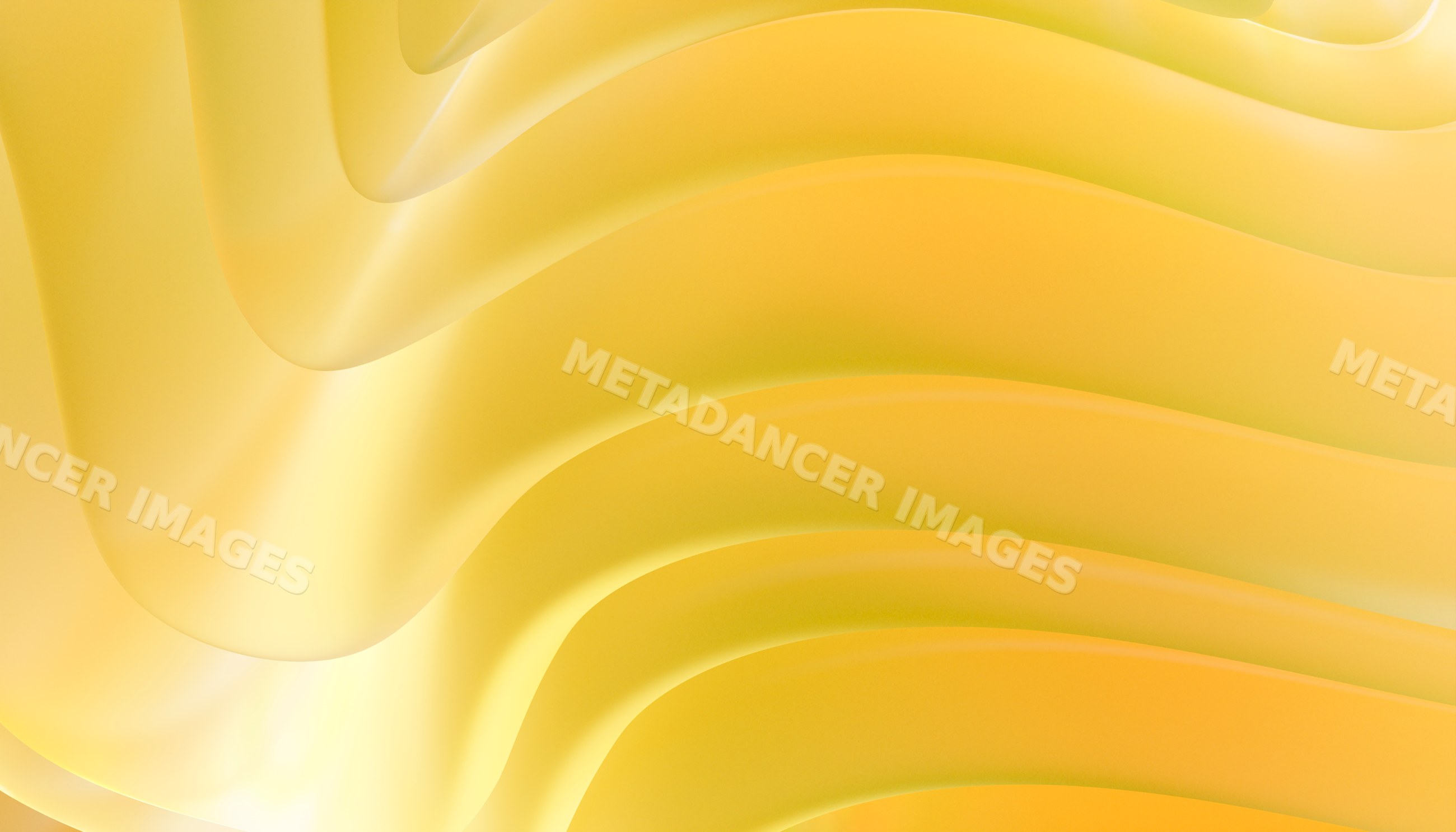 Abstract yellow wave pattern with smooth curved layers and flowing
