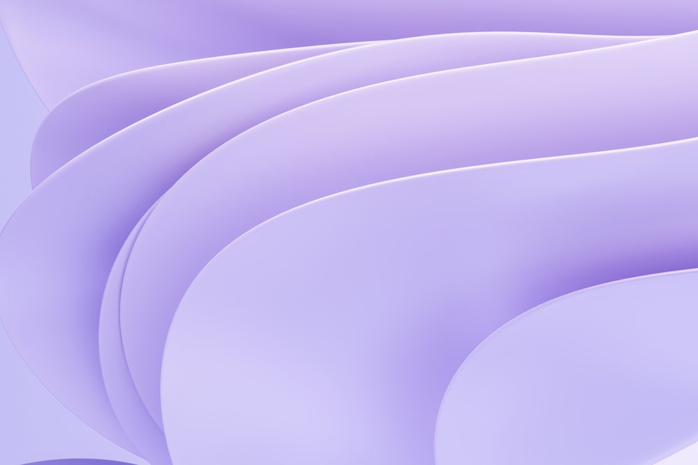Abstract digital 3d render with smooth purple curved layers