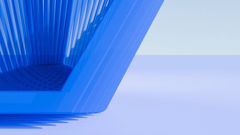 Abstract blue geometric structure with modern design in minimal style