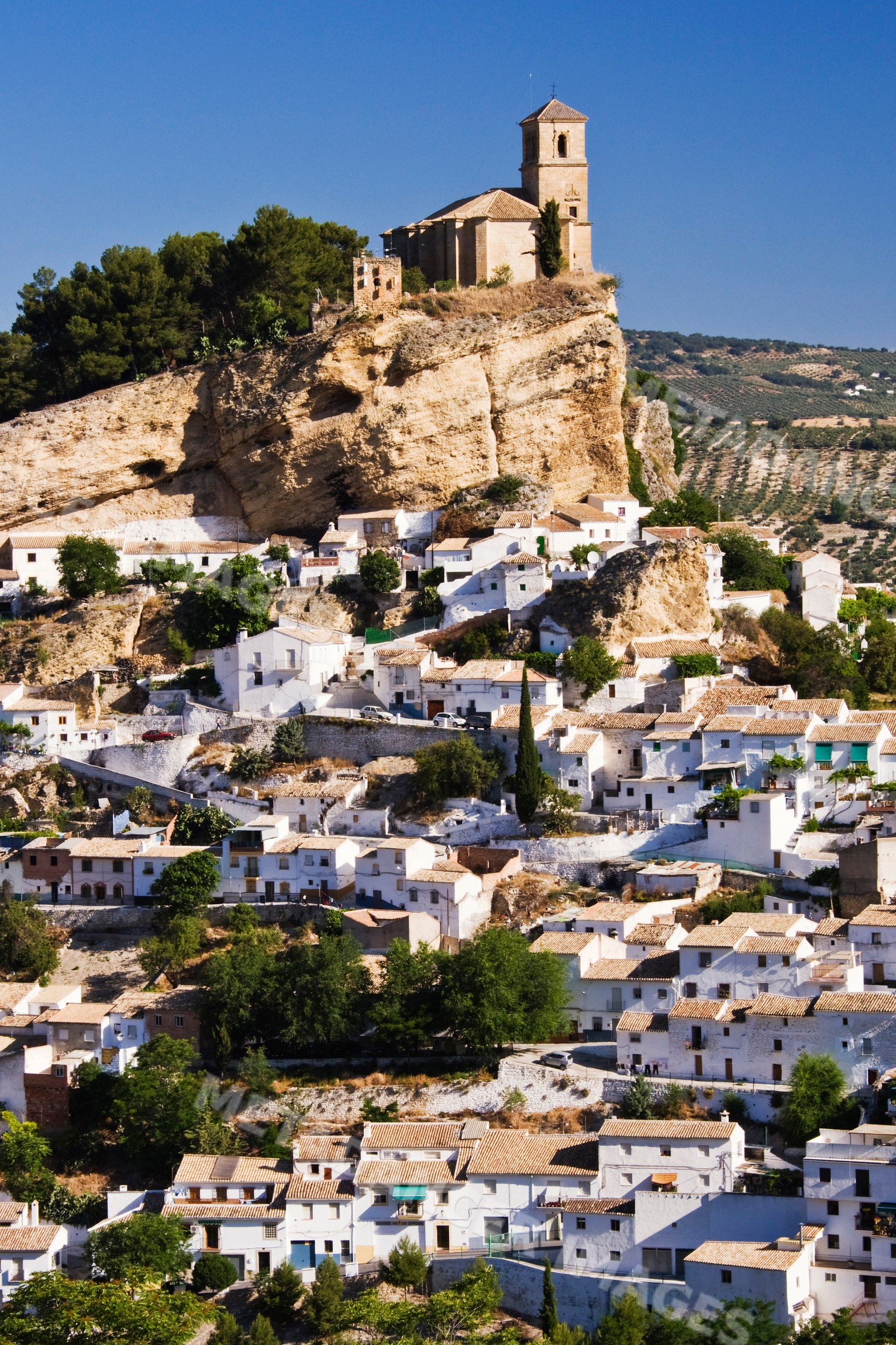 Hilltop town of montefrio with church Spain