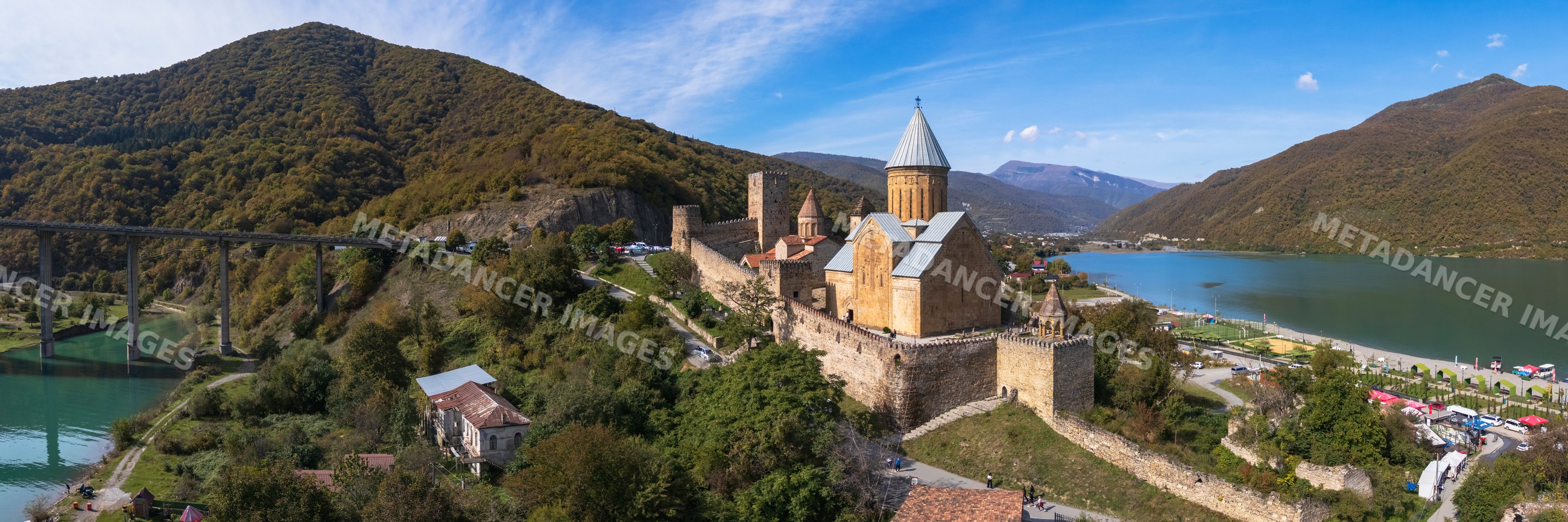 Ananuri Fortified Monastery overlooking zhinvali reservoir