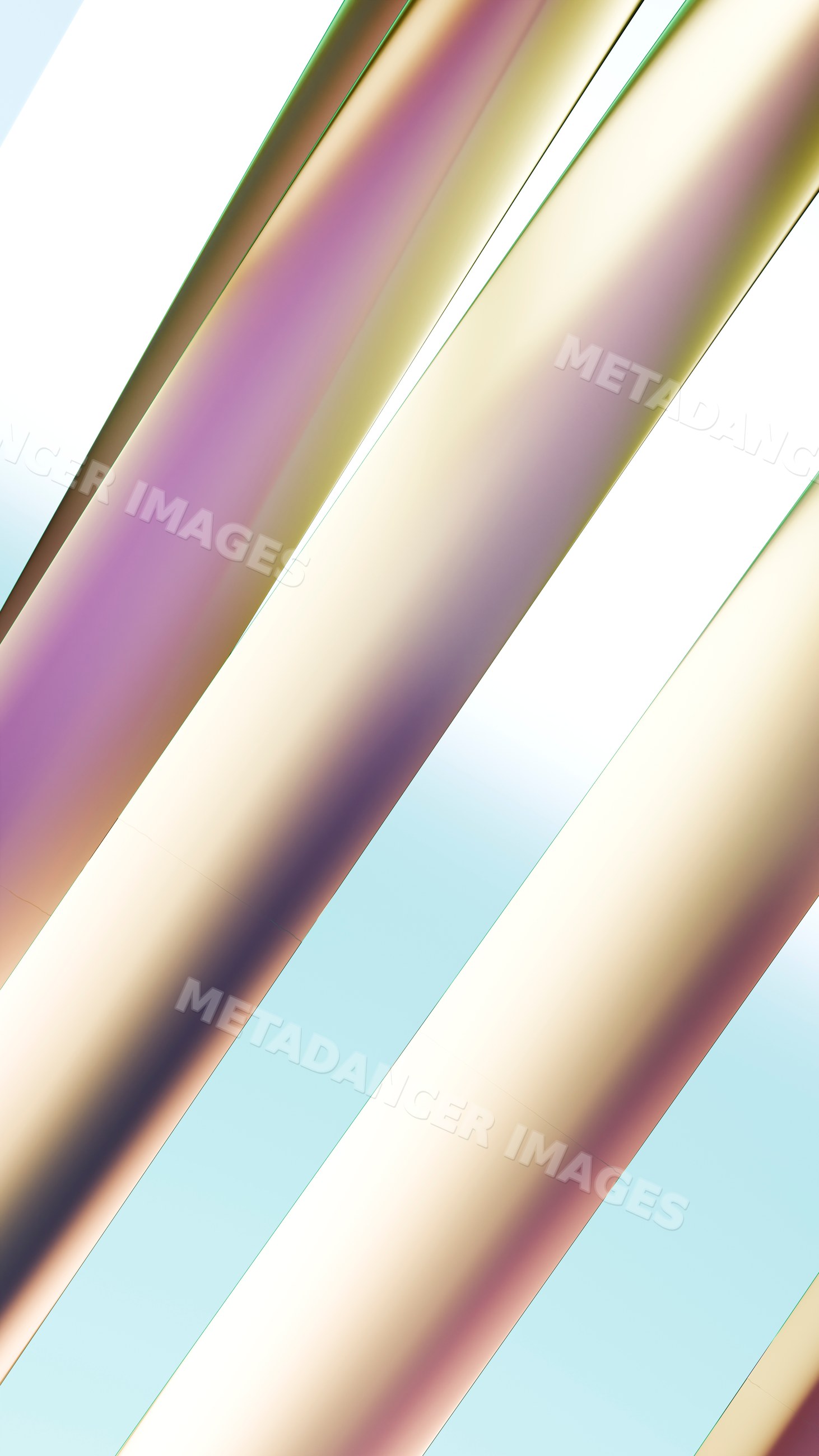 Abstract digital illustration of vertical metallic tubes with gradient