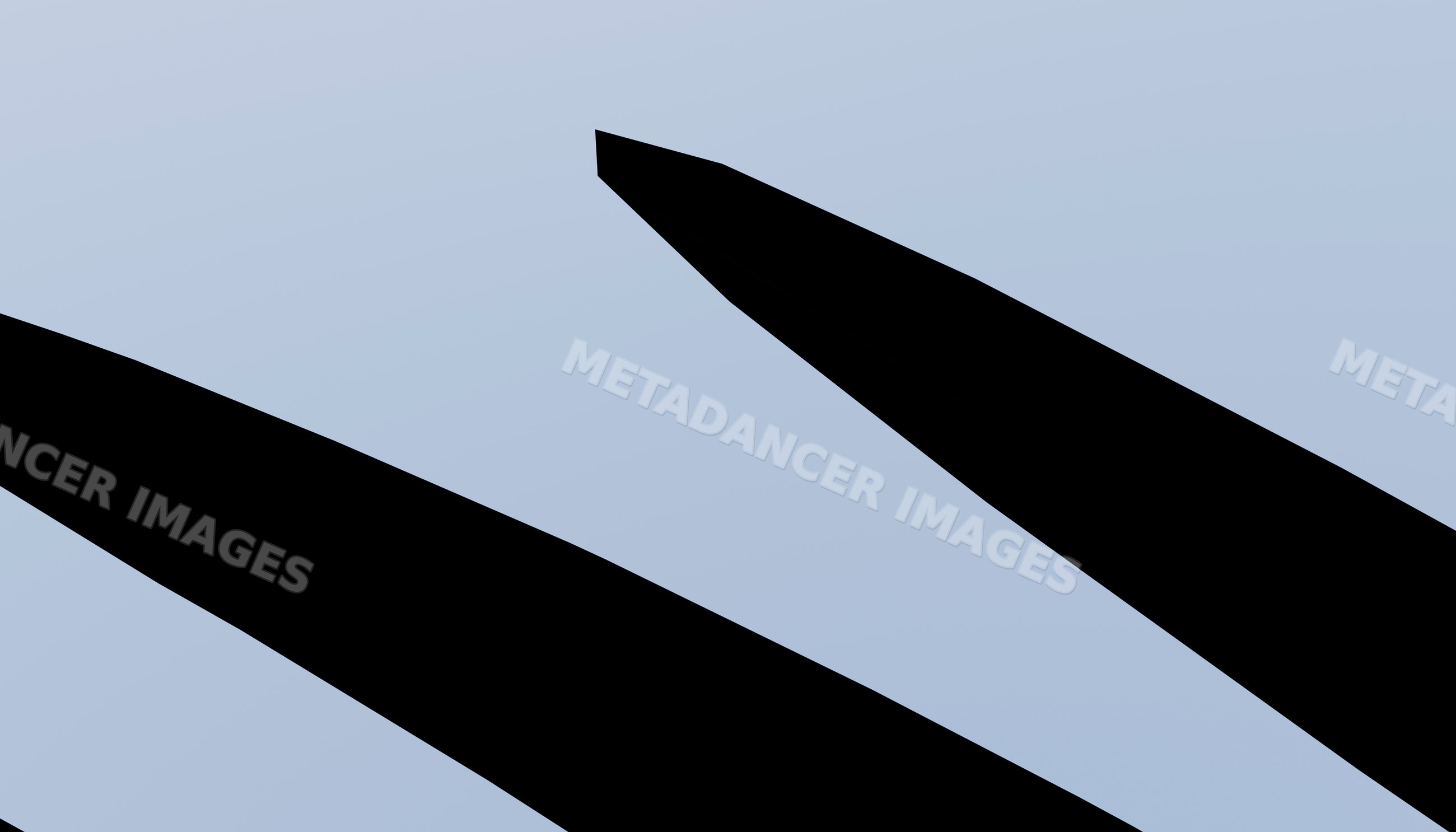 Black abstract shapes with sharp edges on blue background