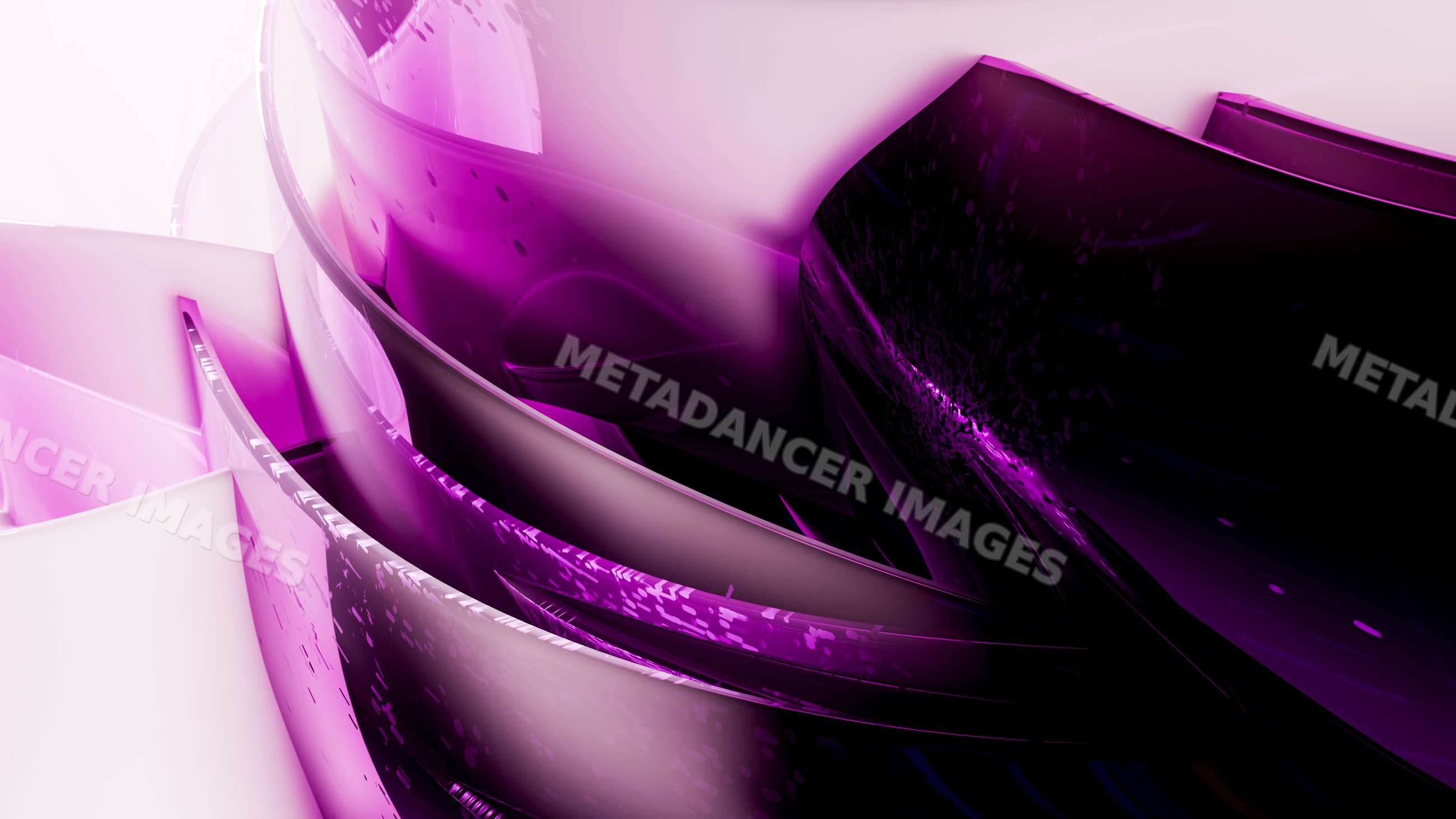 Abstract smooth shiny purple curved digital artwork with flowing