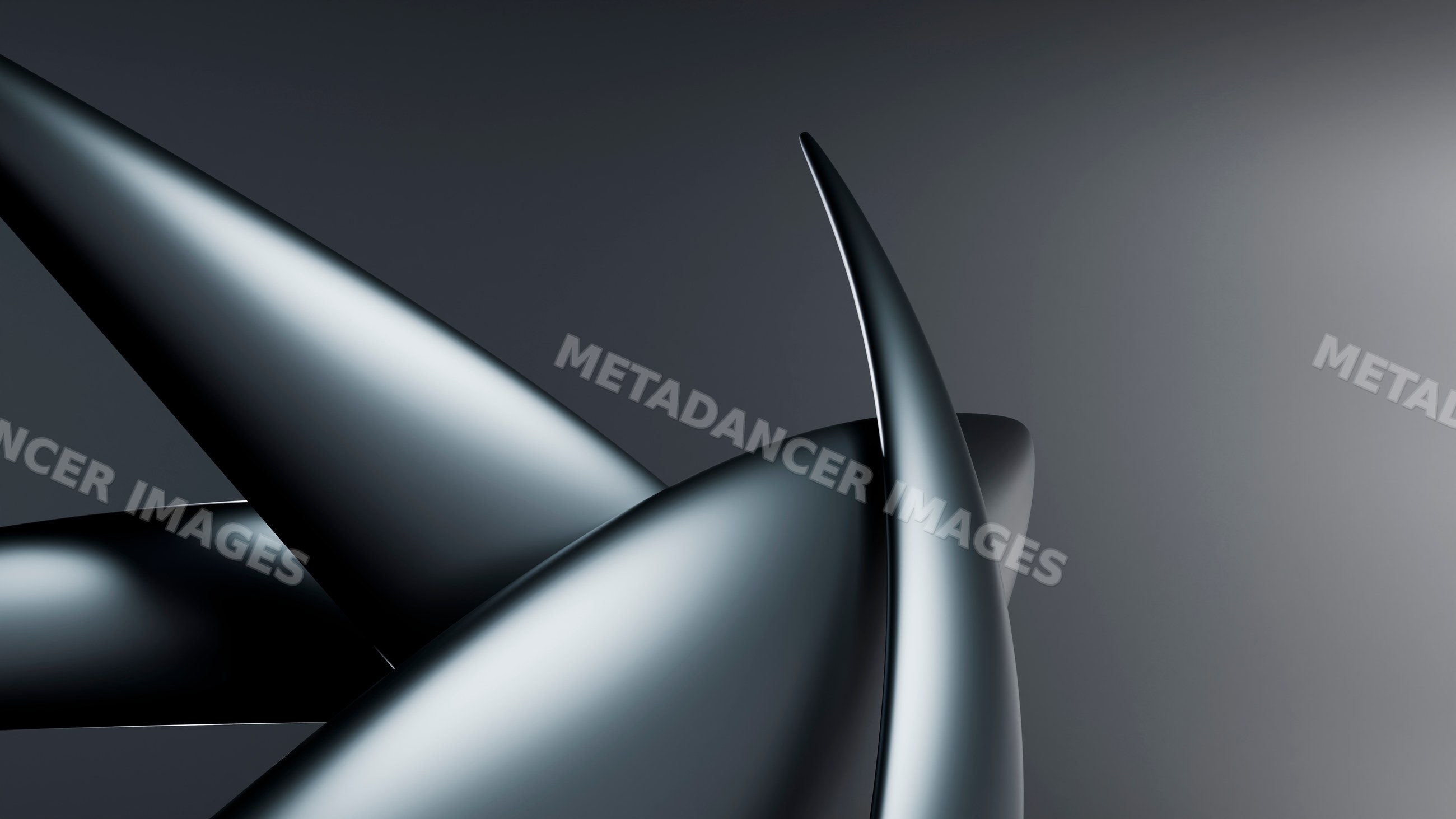 Abstract 3d illustration of smooth metallic curved shapes