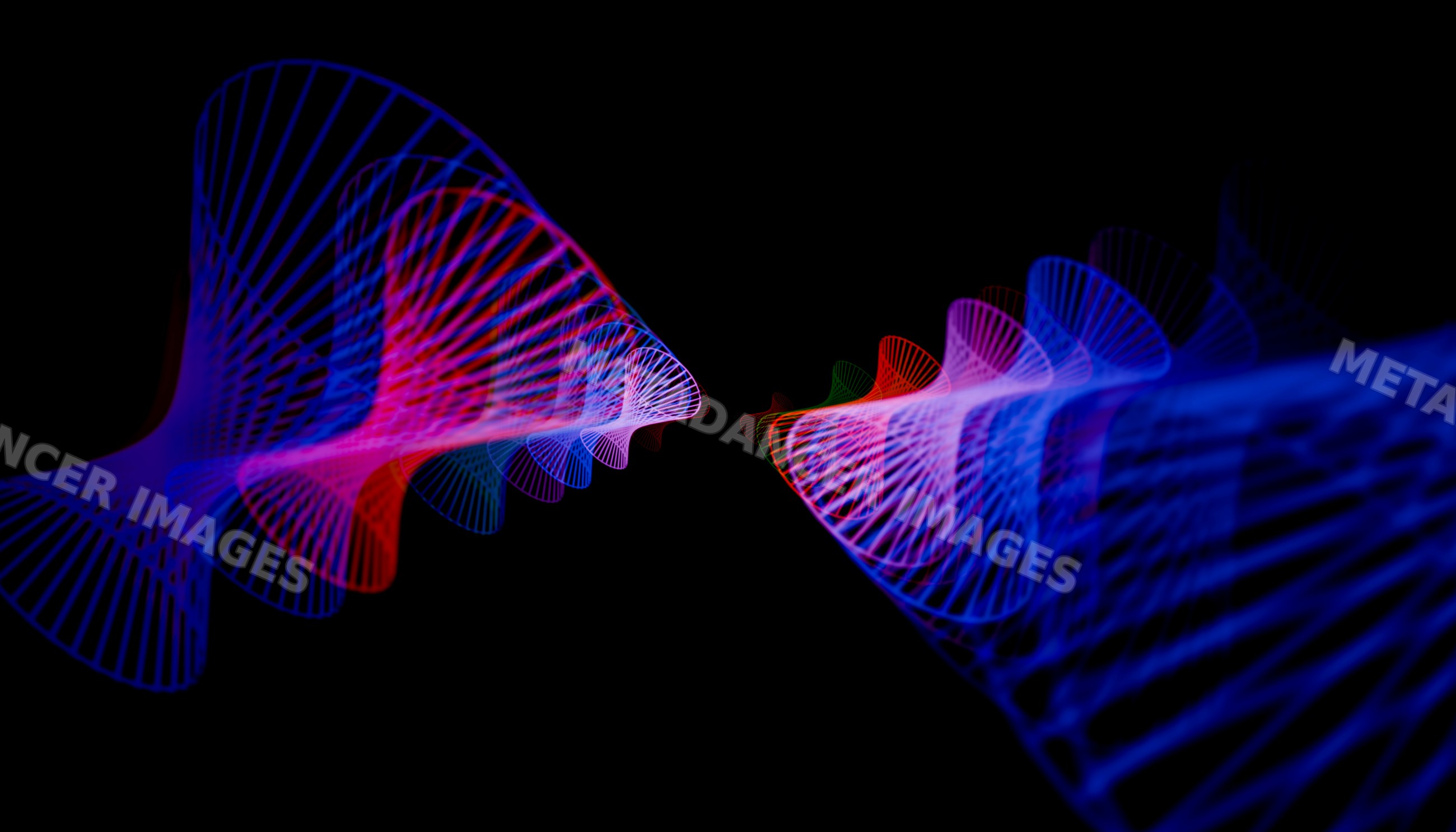 Colorful abstract light trails form dynamic spiral patterns