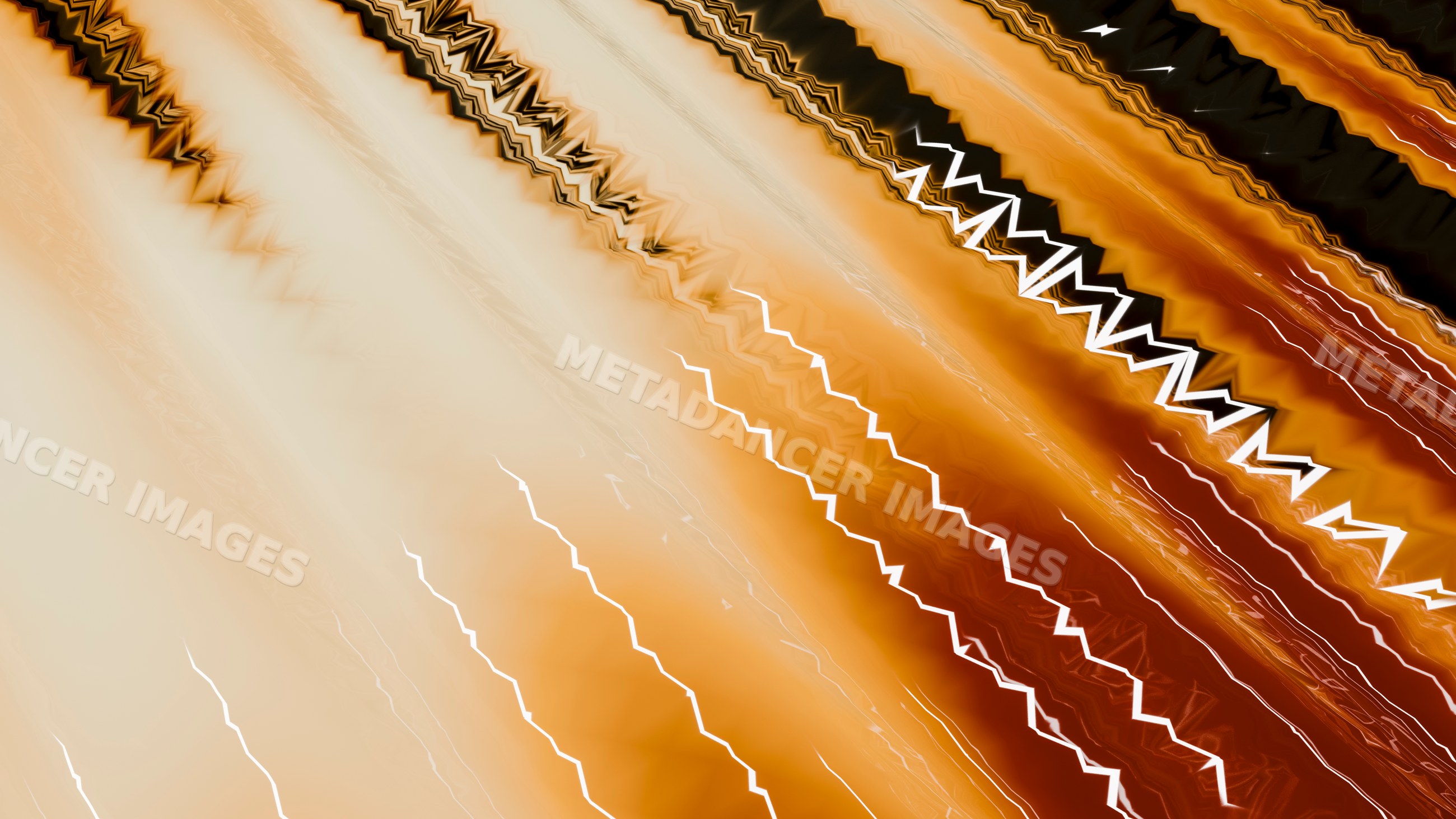 Abstract digital artwork with vibrant orange zigzag patterns