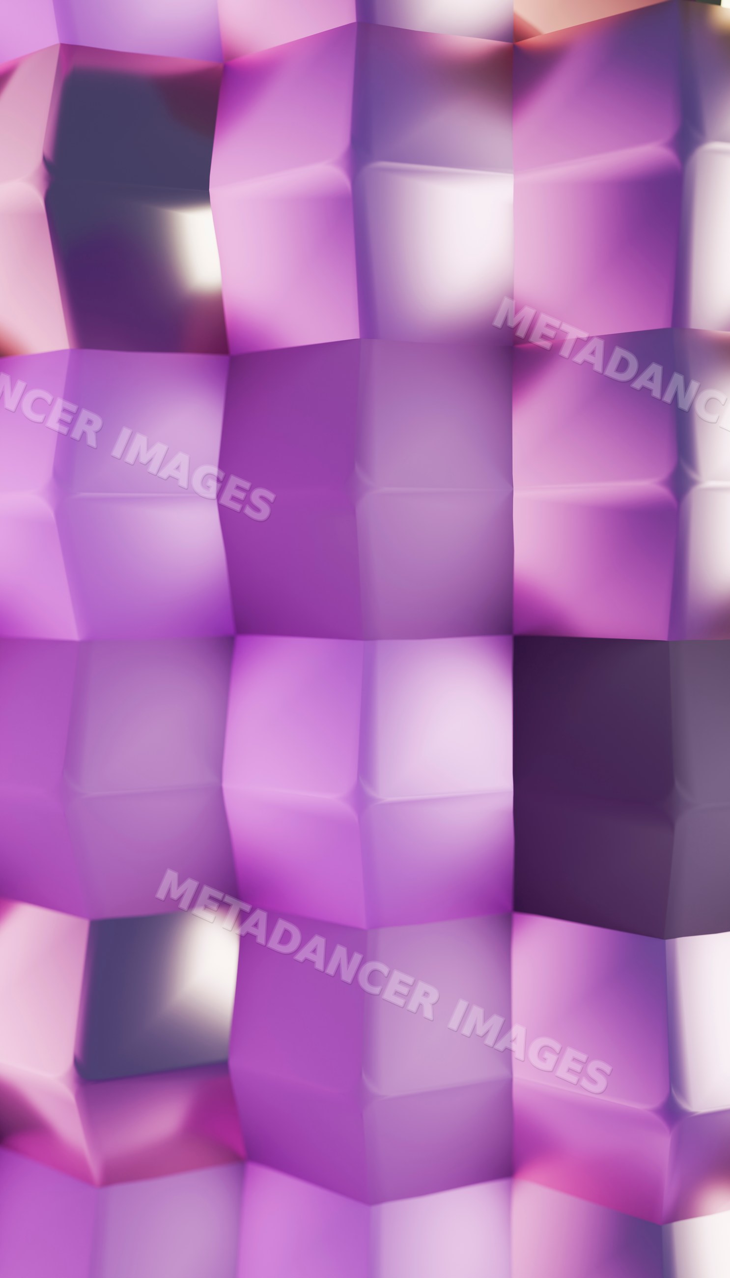 Digital illustration of purple cubes creating a geometric pattern