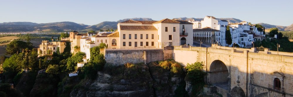 Puente nuevo stone bridge spanning cliff, andalucia, Spain