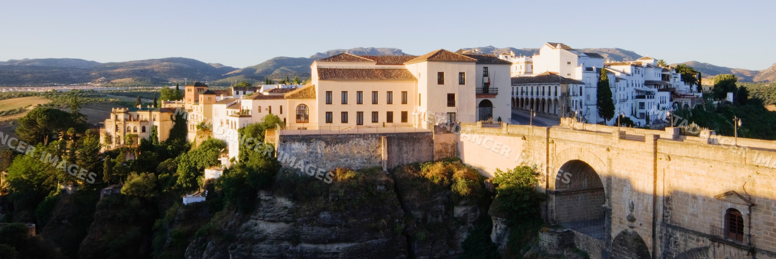 Puente nuevo stone bridge spanning cliff, andalucia, Spain