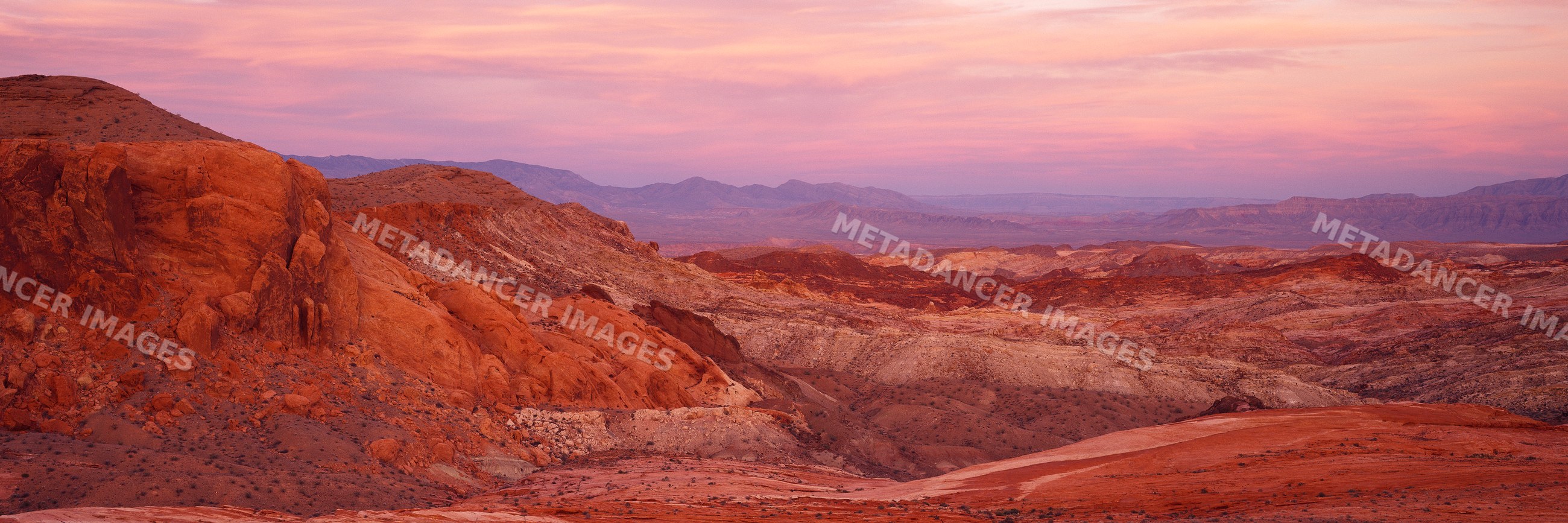 Rock formations at valley of fire state park during sunset