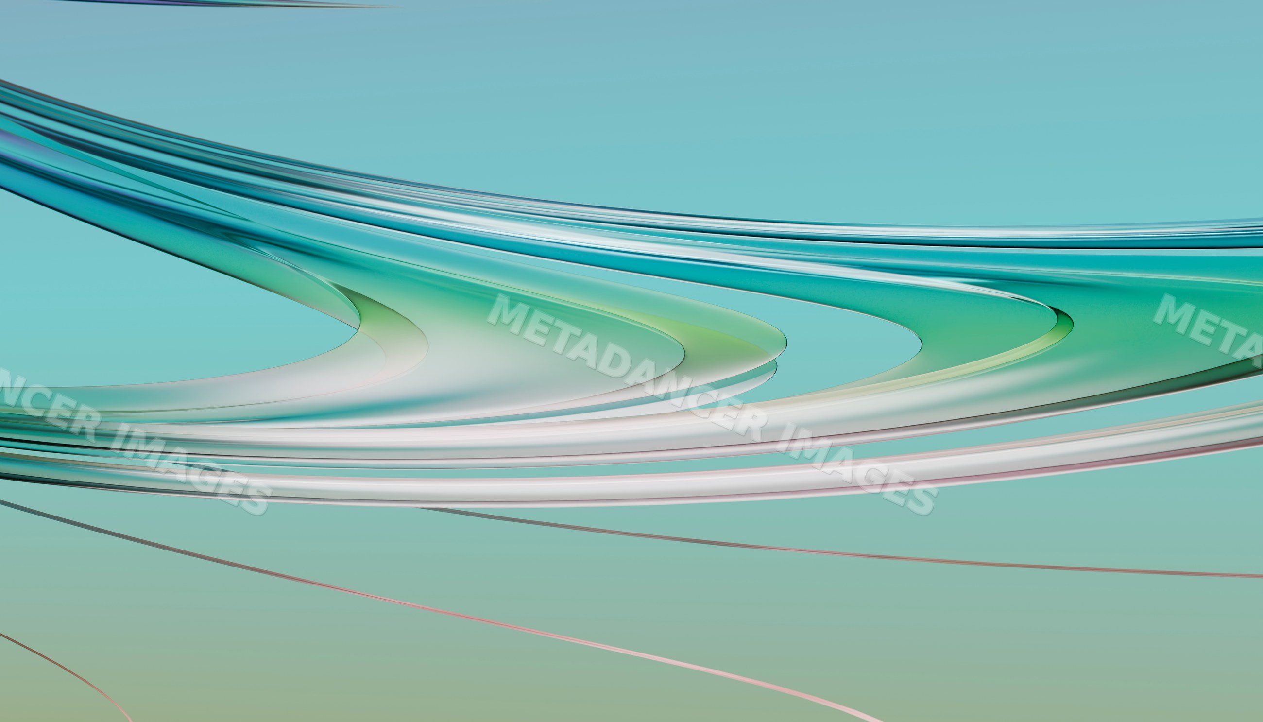Abstract flowing curved lines with blue and green gradient colors