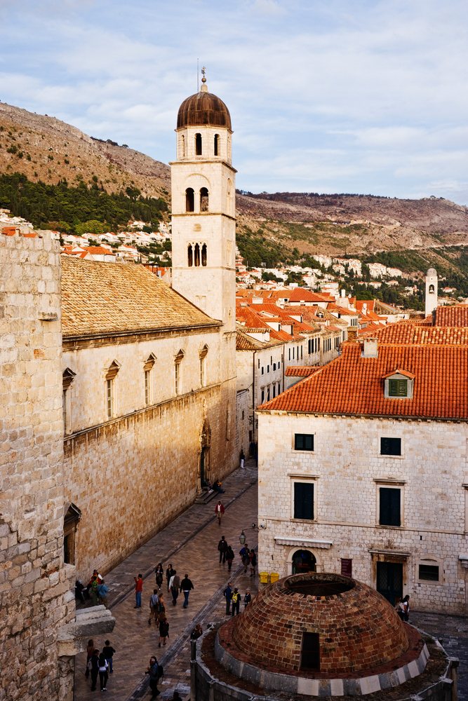 Historic old city of dubrovnik featuring stone buildings and red roofs