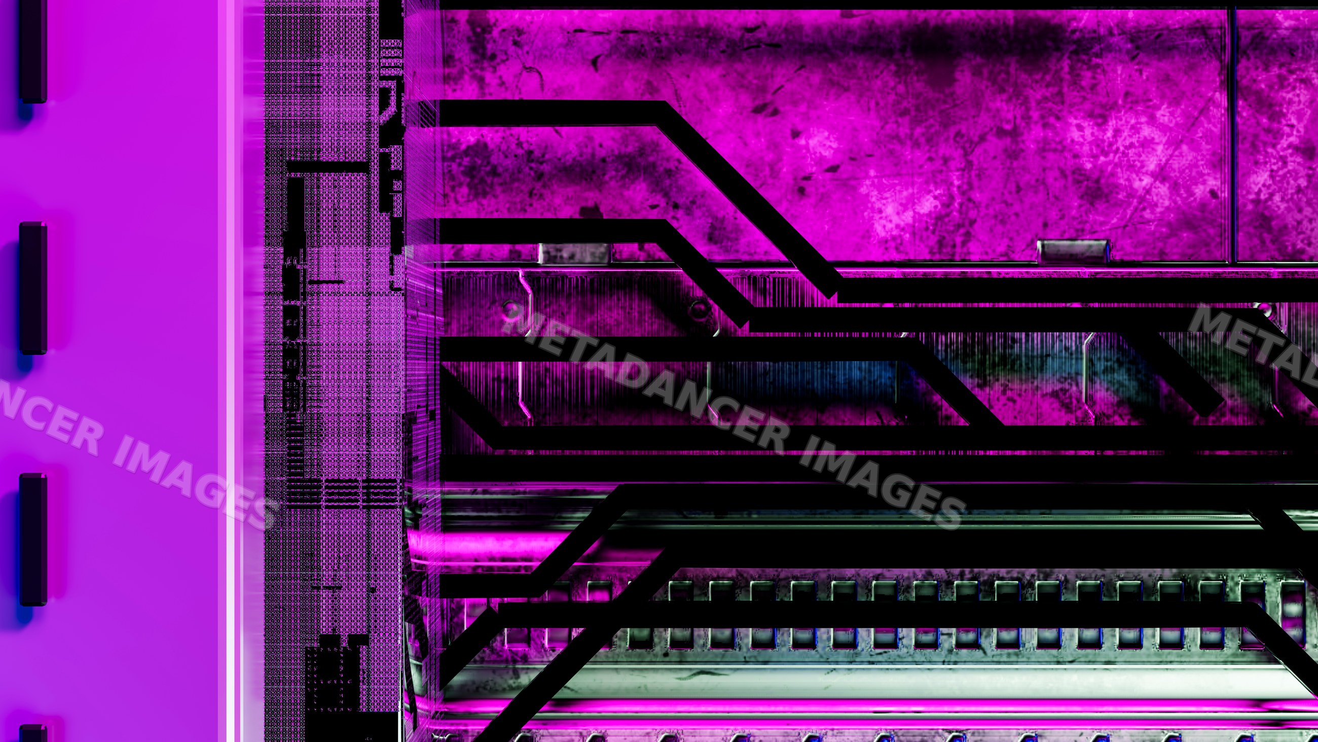 Close-up of circuit board with purple illumination