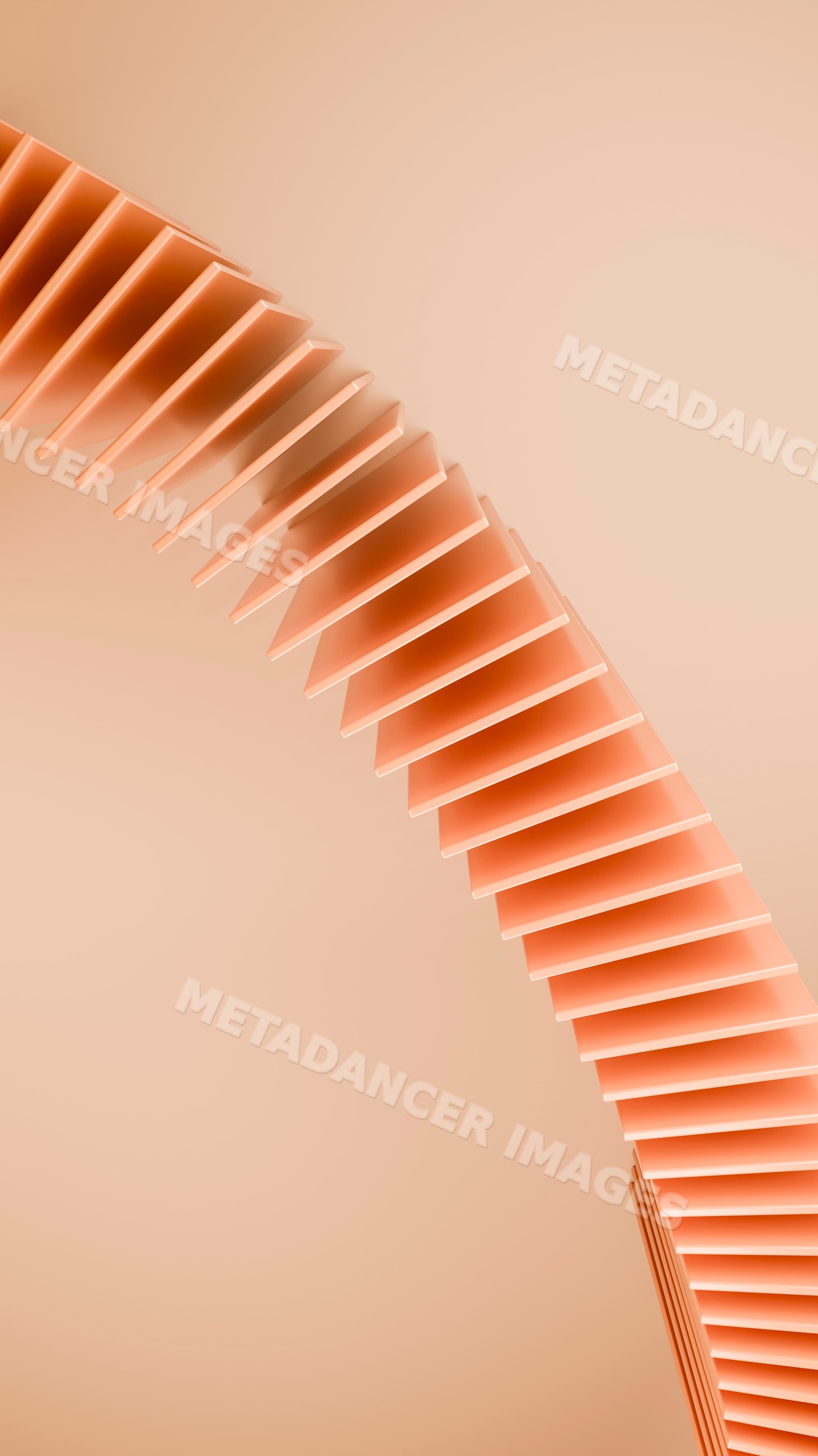 Abstract curved orange lines in minimalist geometric pattern