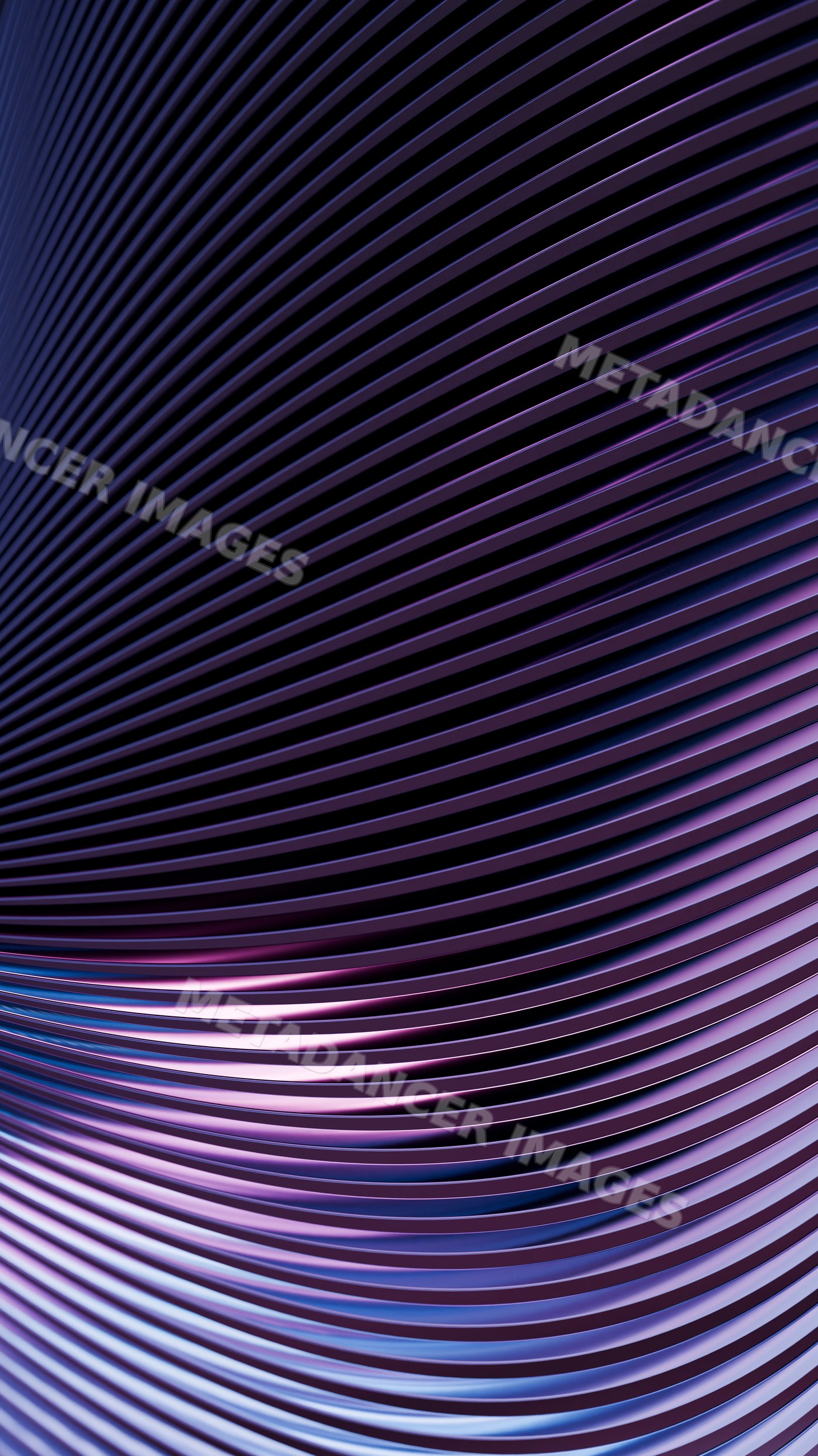 Abstract wave pattern with curved purple and blue lines digital