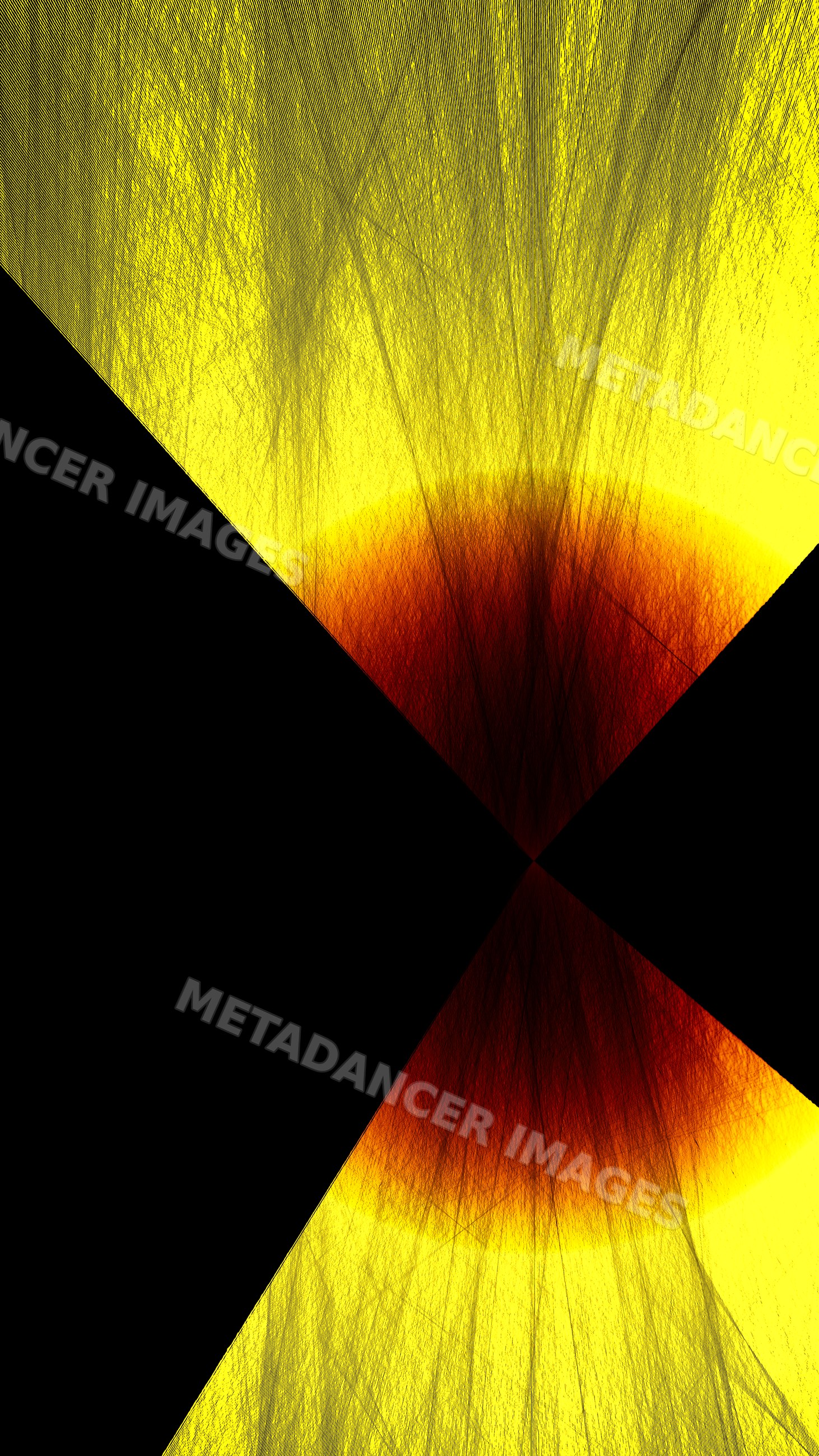 Abstract digital art with Black triangles and red yellow gradient