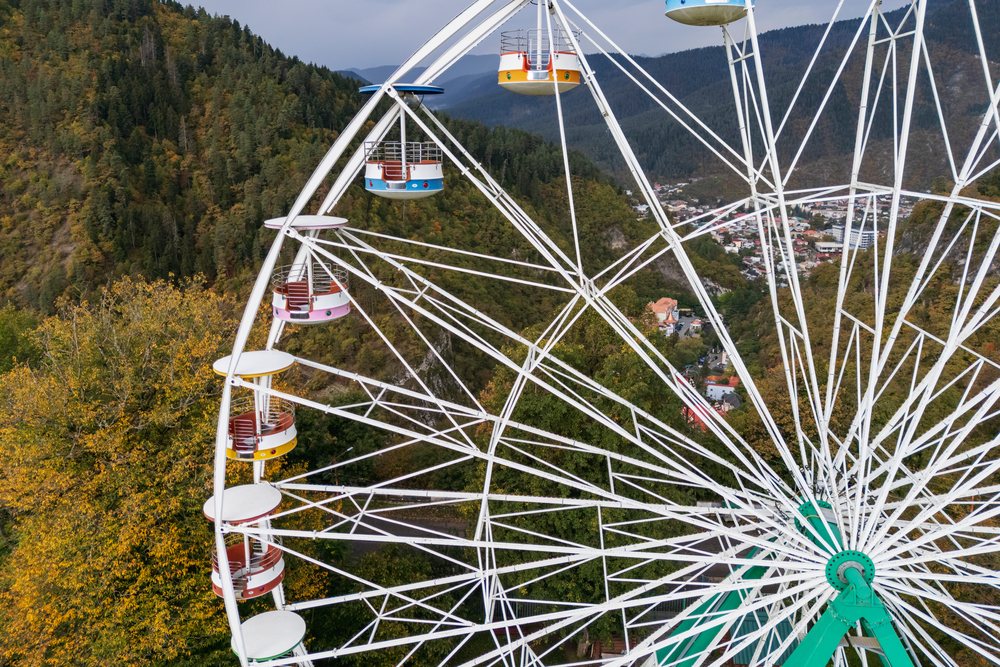 Ferris wheel atop Cable Car above Borjomi