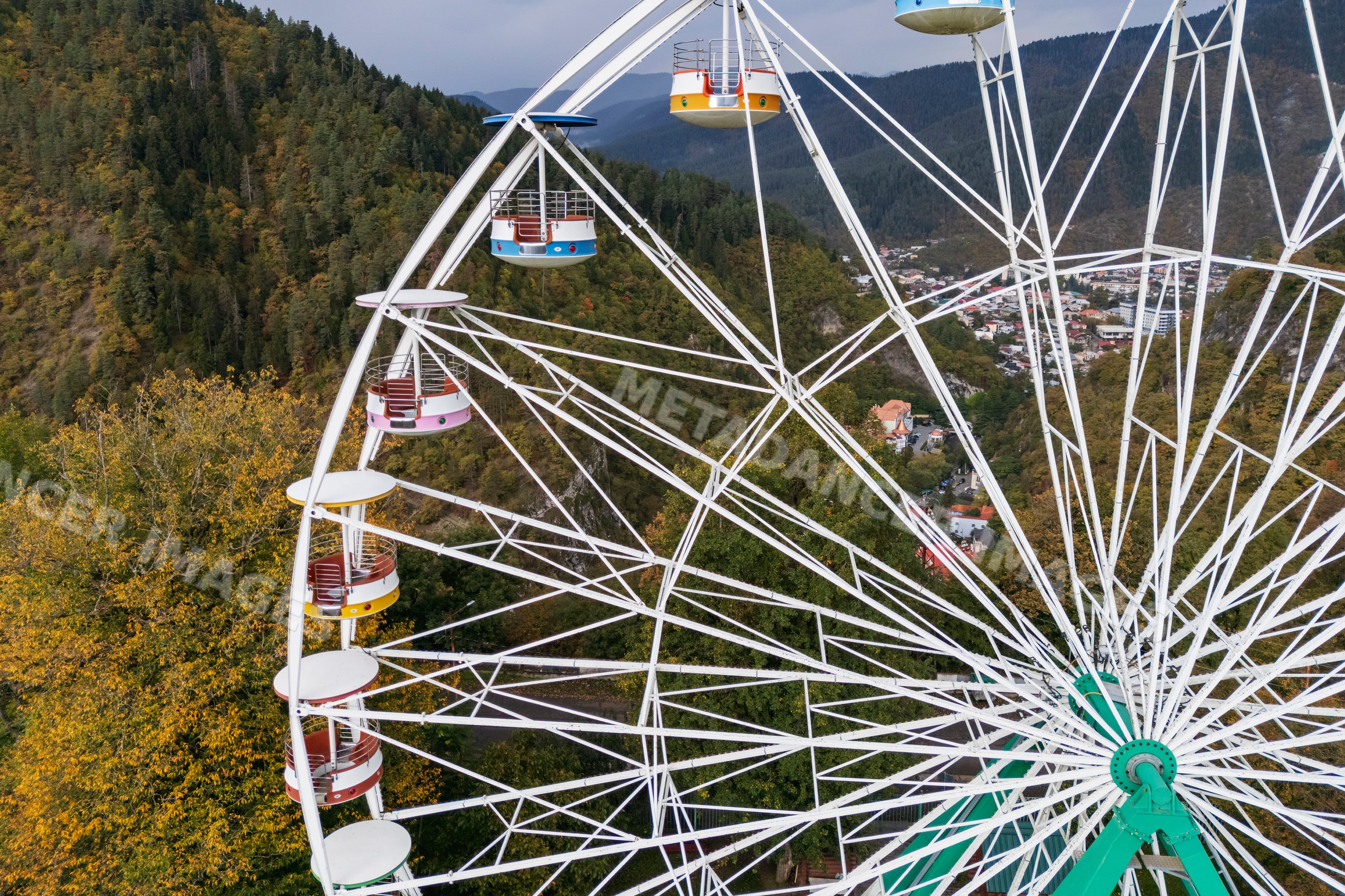 Ferris wheel atop Cable Car above Borjomi
