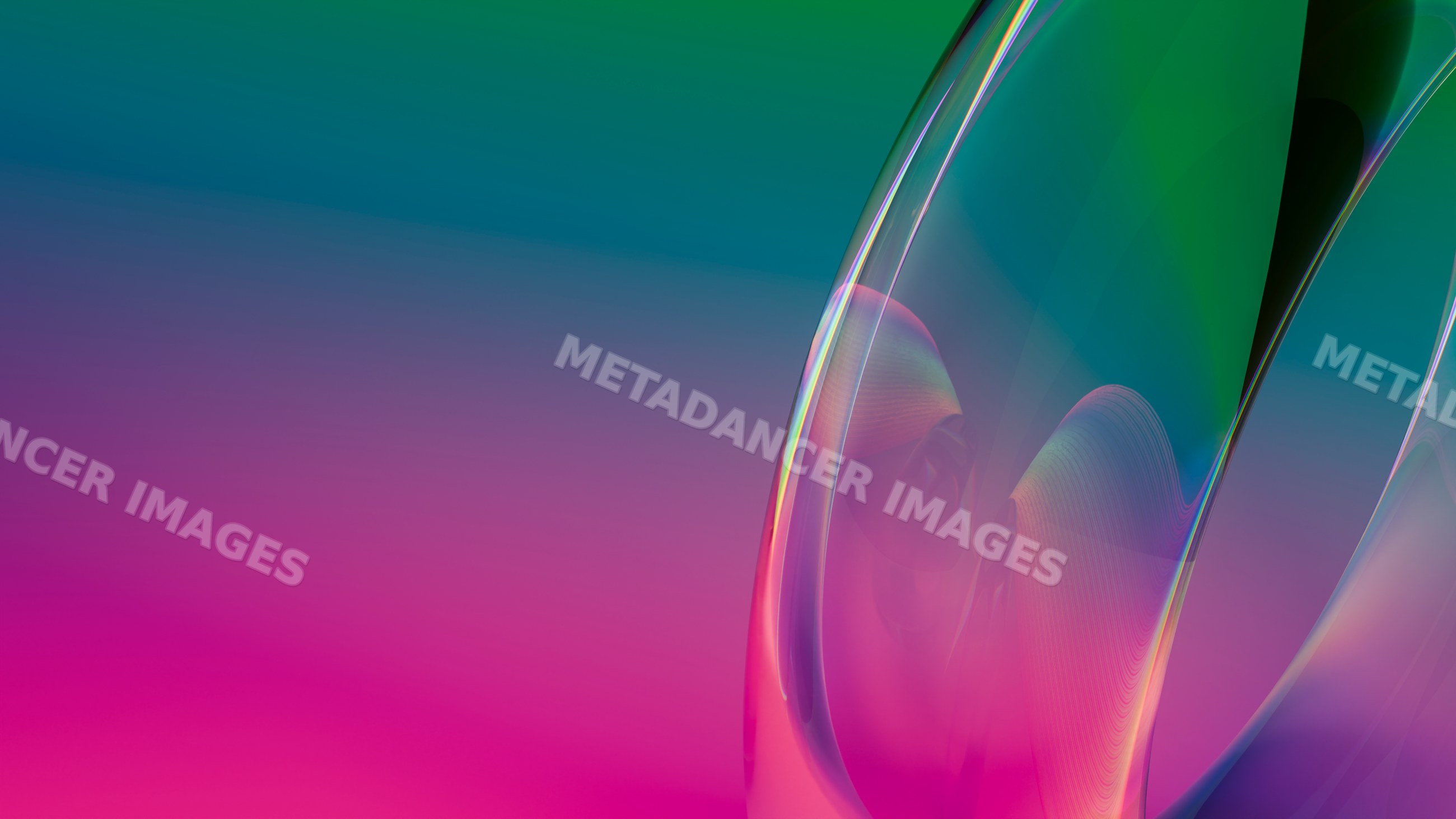 Abstract colorful curved glass shapes with gradient background