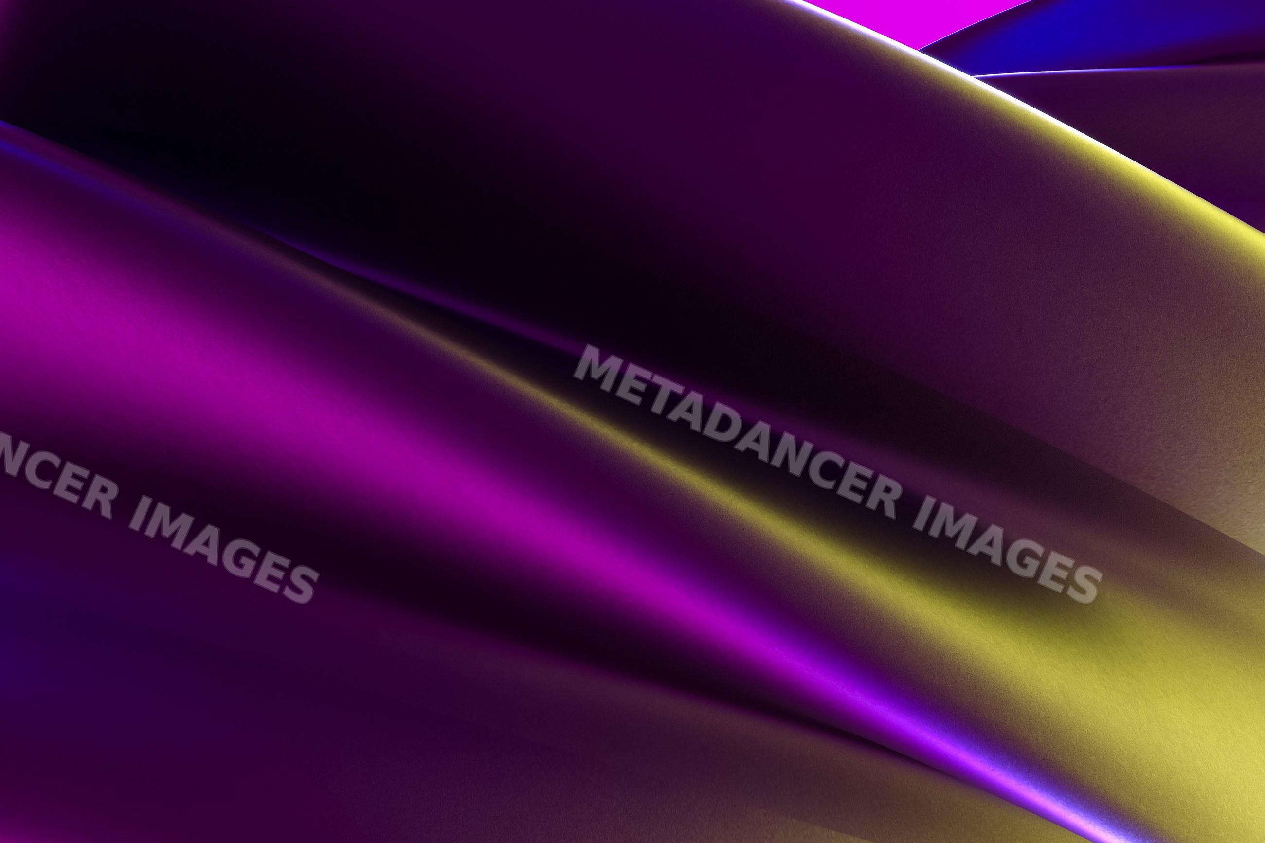 Abstract digital artwork with smooth flowing purple and yellow silky