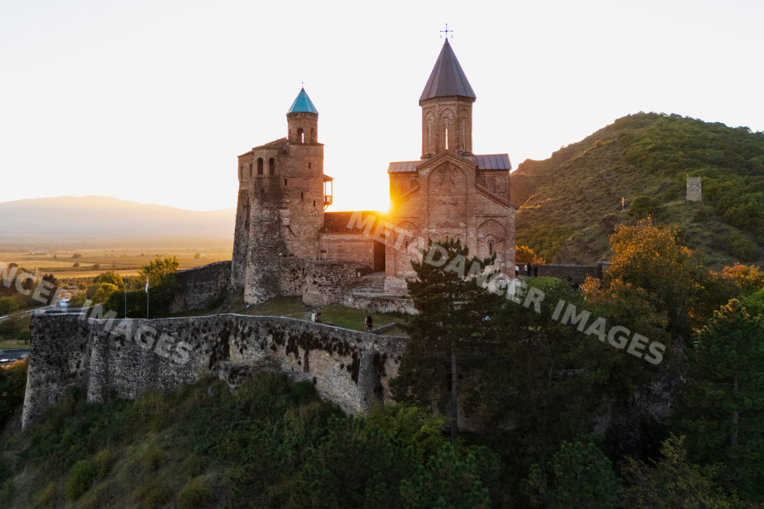 Gremi monastery and fortress at Sunset in sighnaghi, Georgia