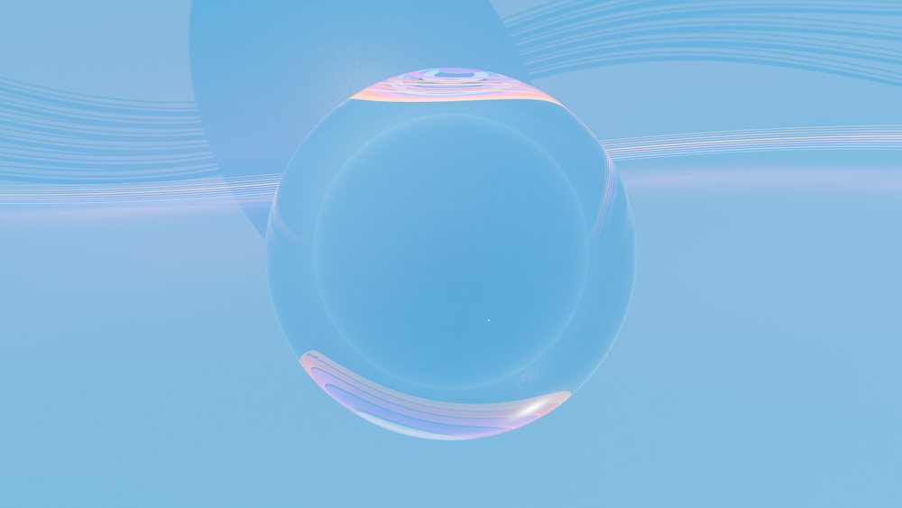 Transparent sphere with light reflections