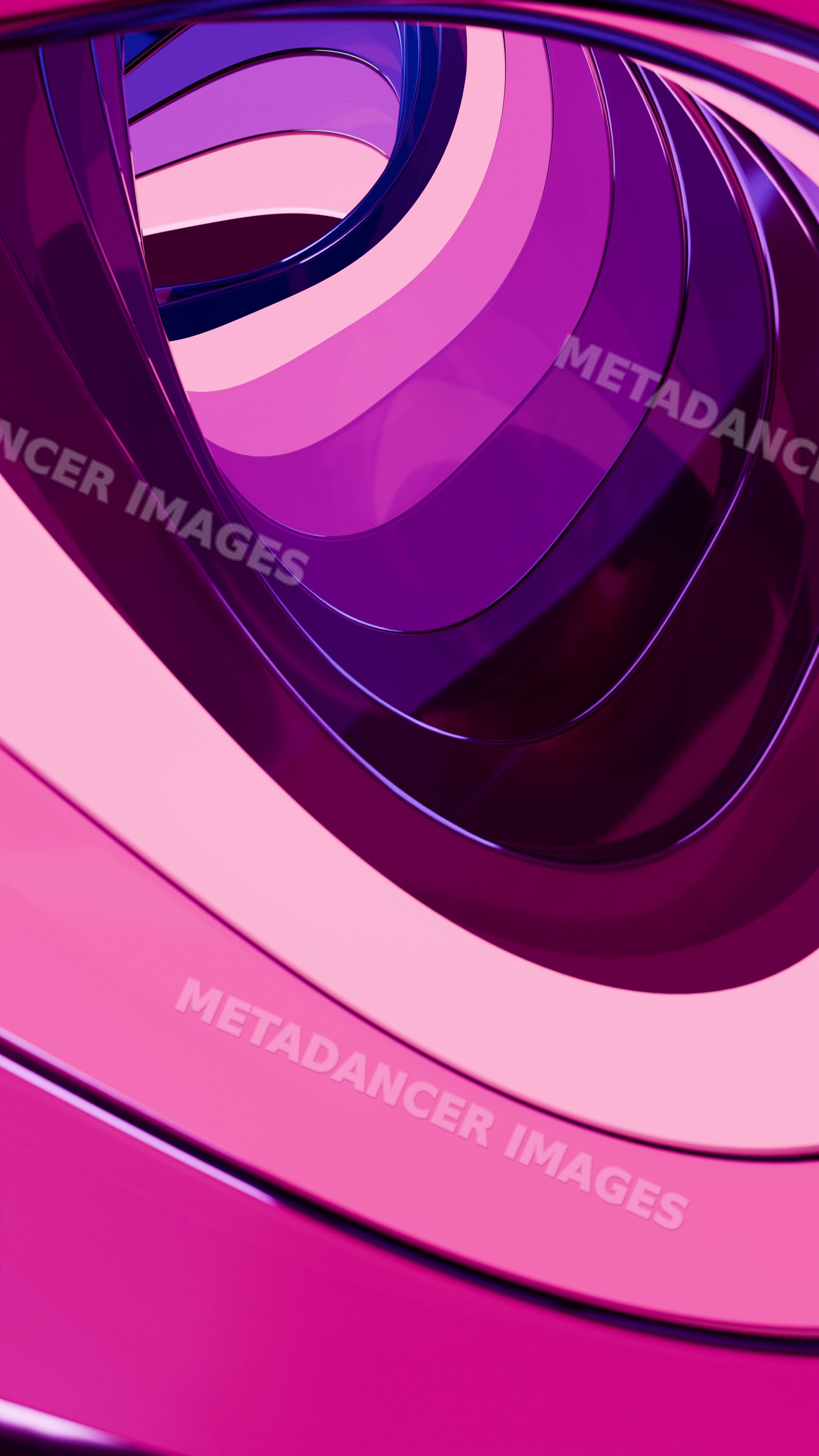 Abstract 3d illustration of intertwined purple and pink concentric