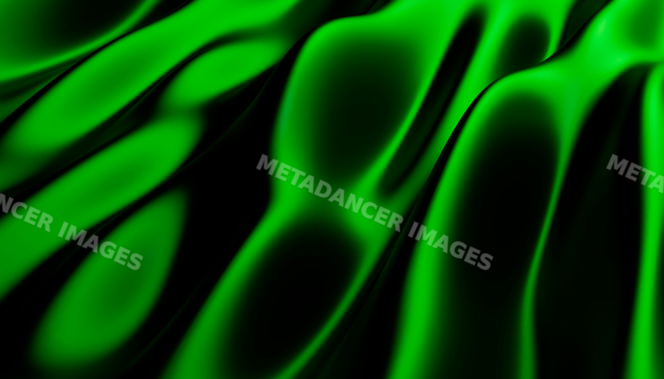 Green silk fabric with smooth shiny folds