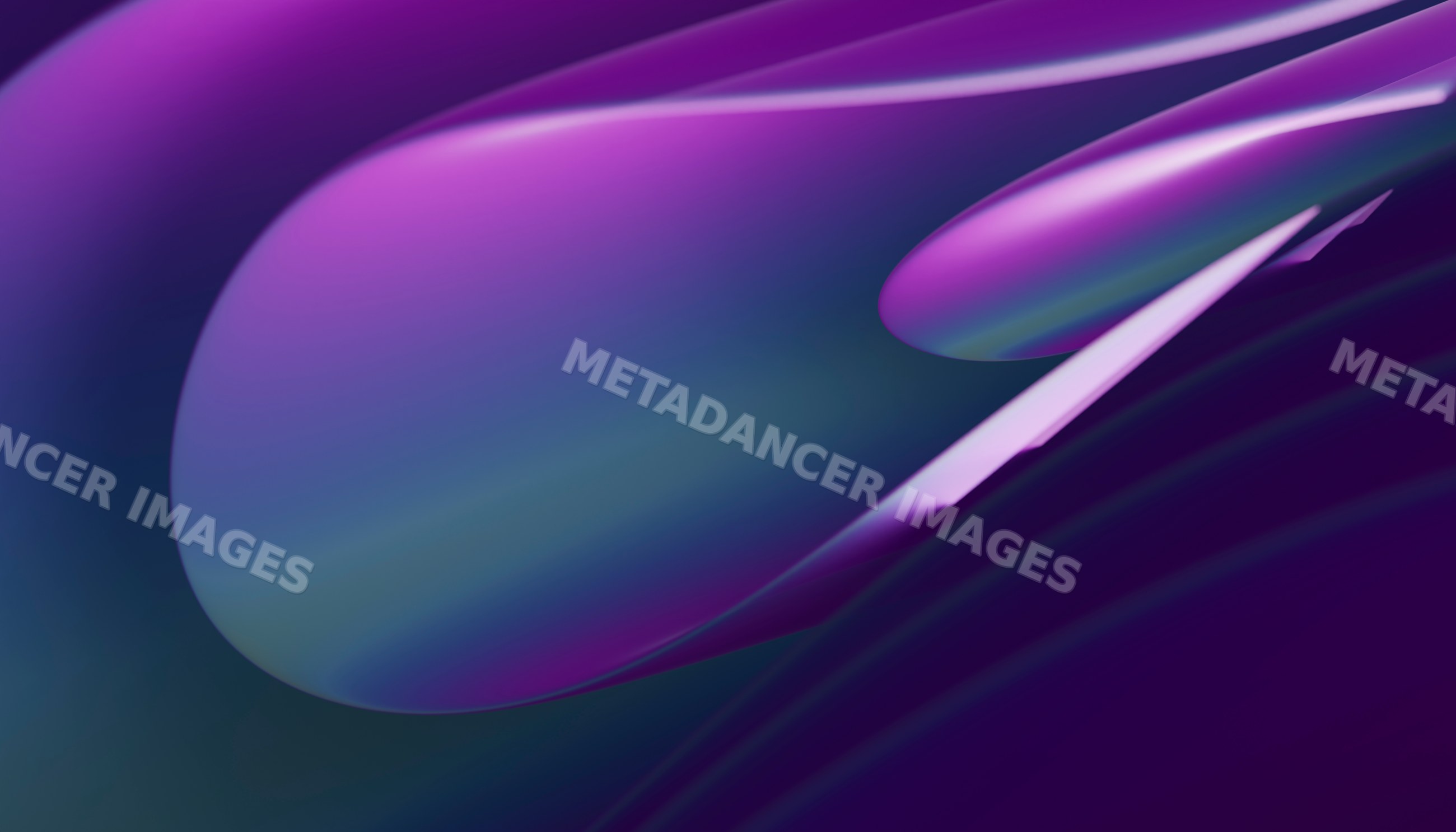 Smooth abstract purple and blue 3d rendering with flowing curves