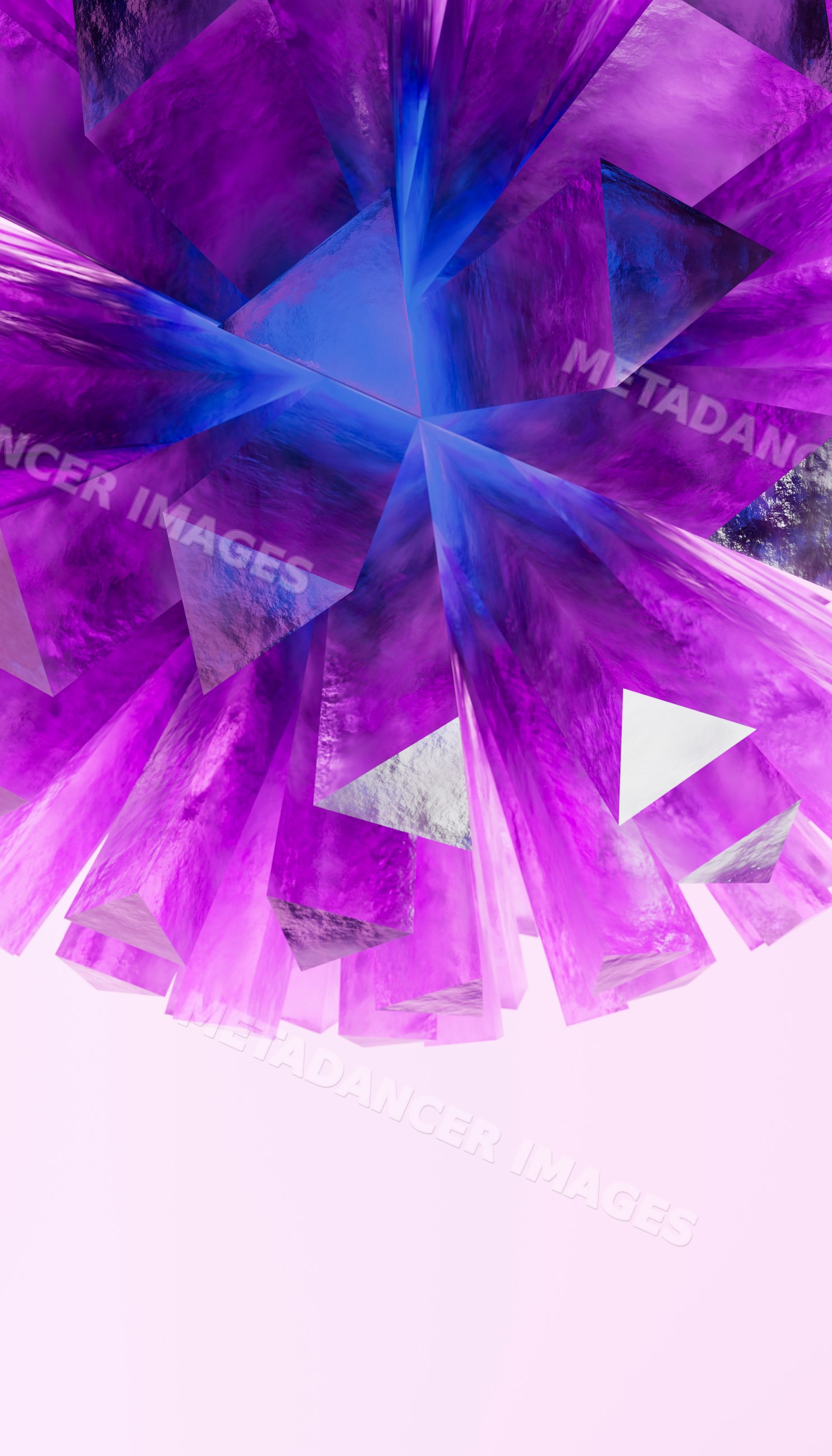 Abstract purple and blue geometric crystal prism pattern
