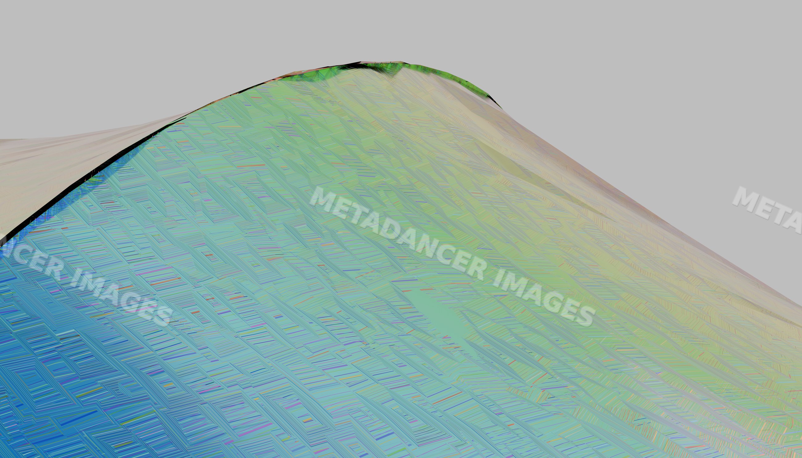 Patterned curved surface with multicolor geometric texture