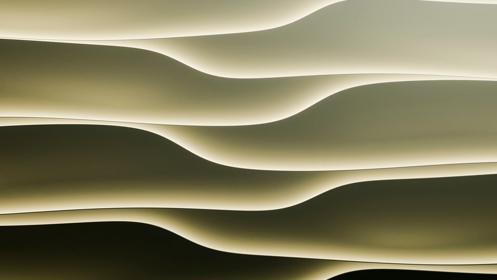Abstract layered curves with illuminated edges digital illustration