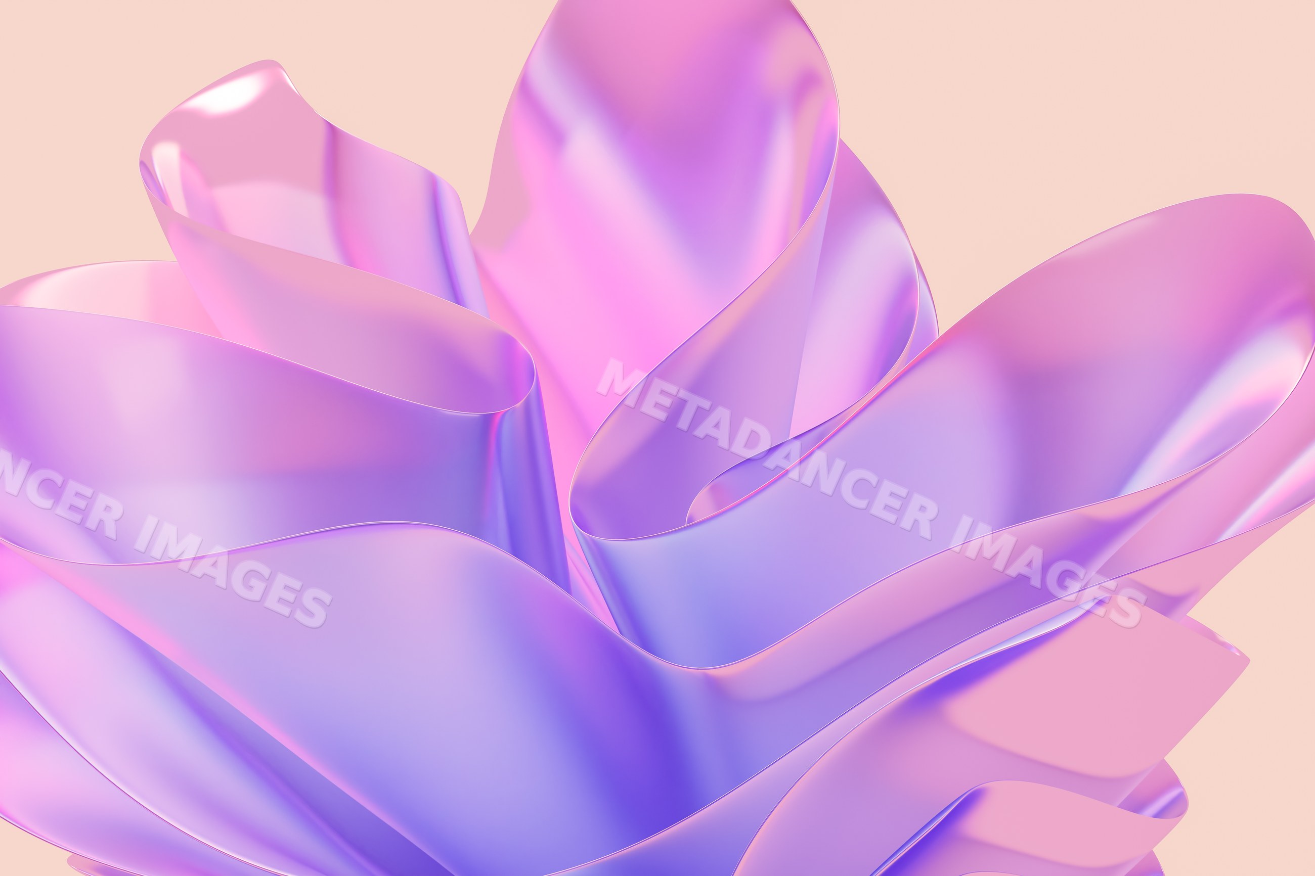Abstract flowing purple and pink shape with smooth gradients