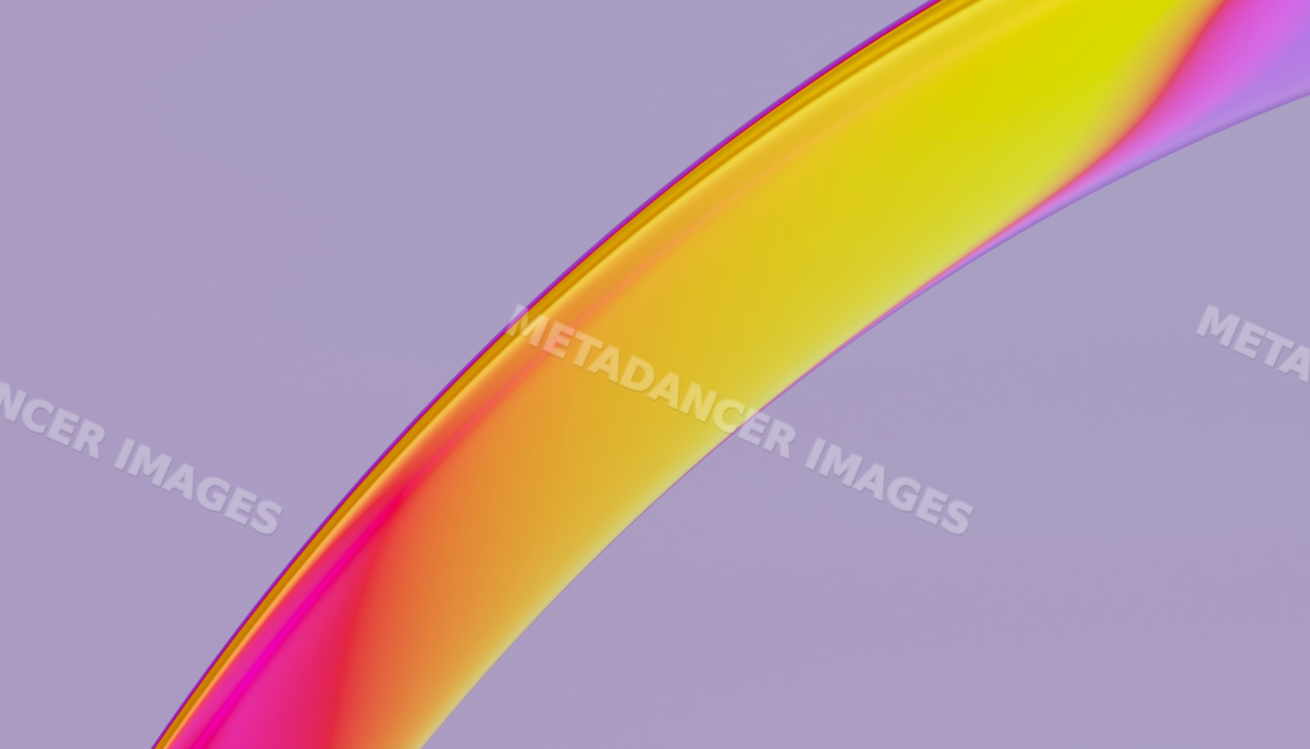 Colorful curved abstract liquid shape with yellow and pink gradient