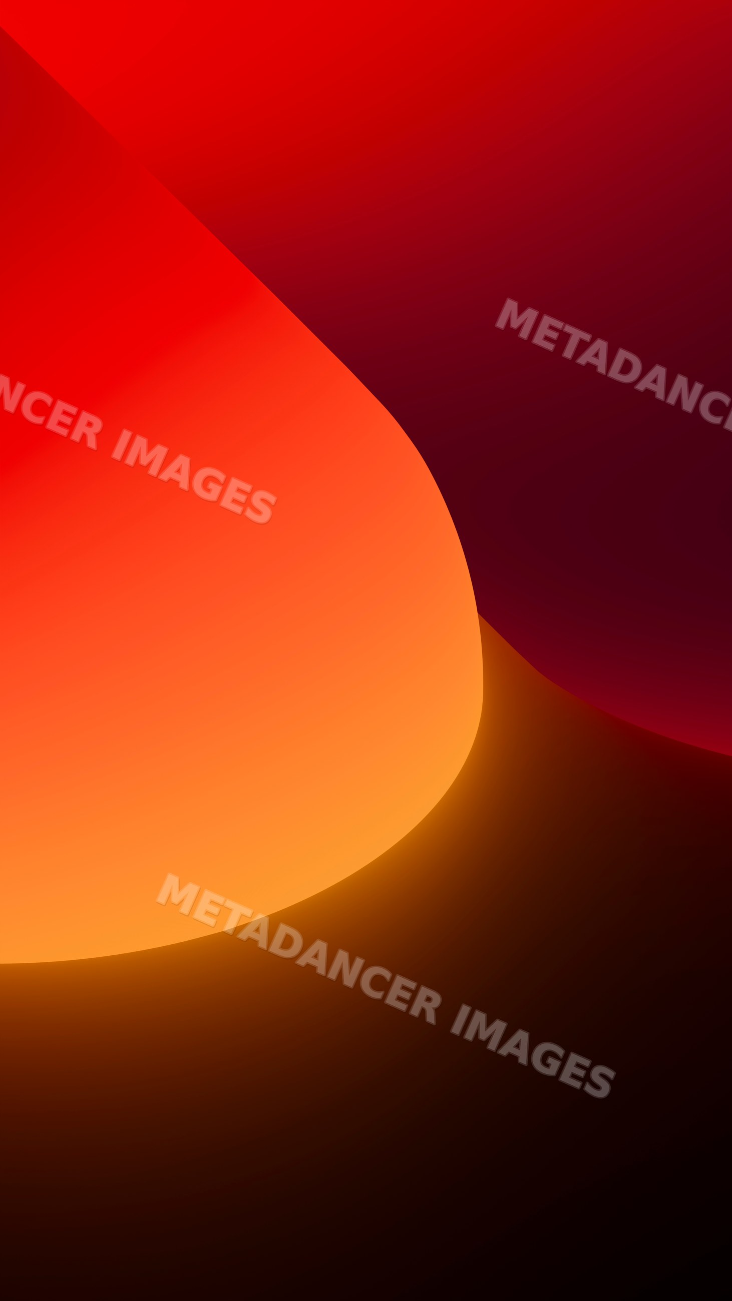 Abstract digital illustration with smooth orange and red gradient